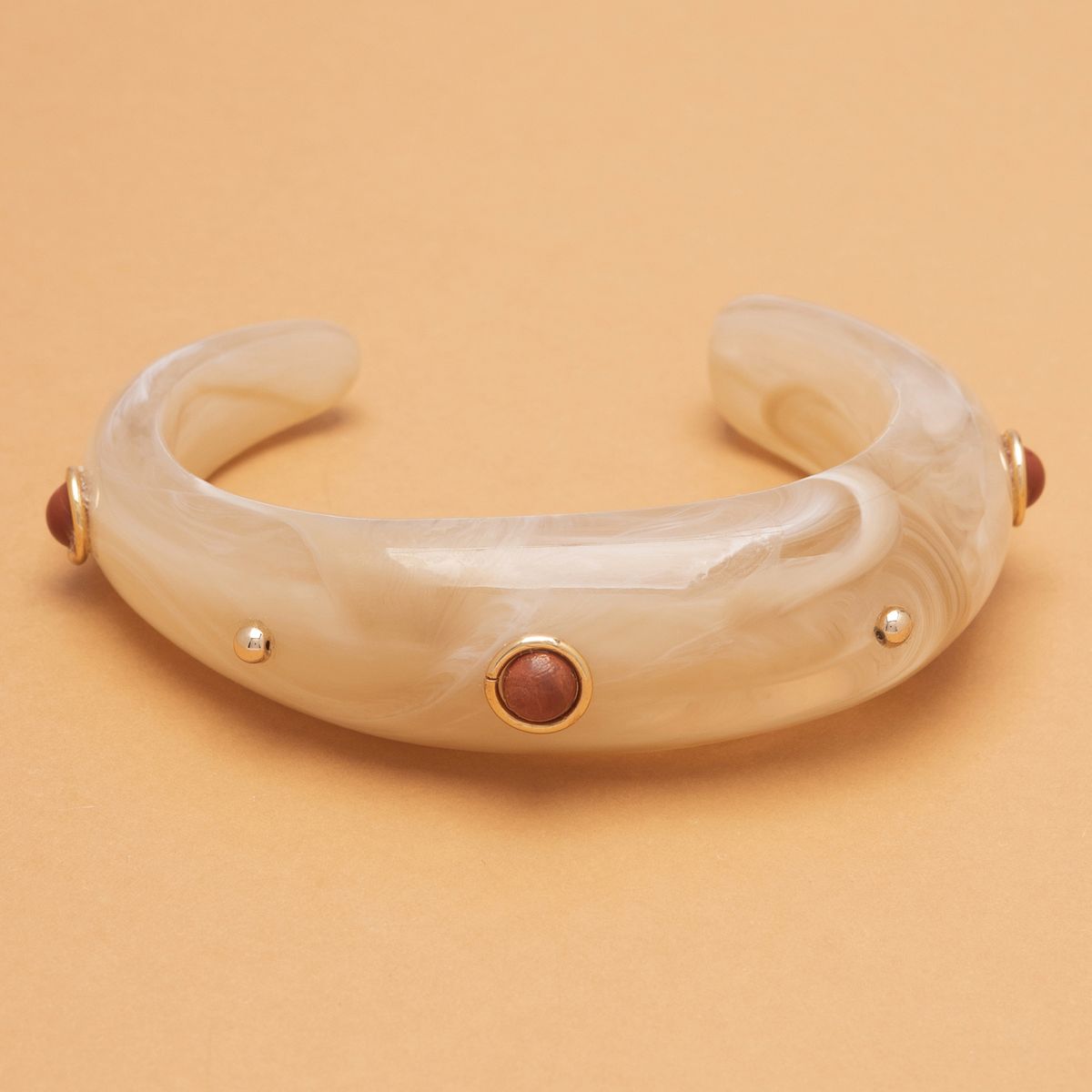 Jade & Stone Cuff Bracelet