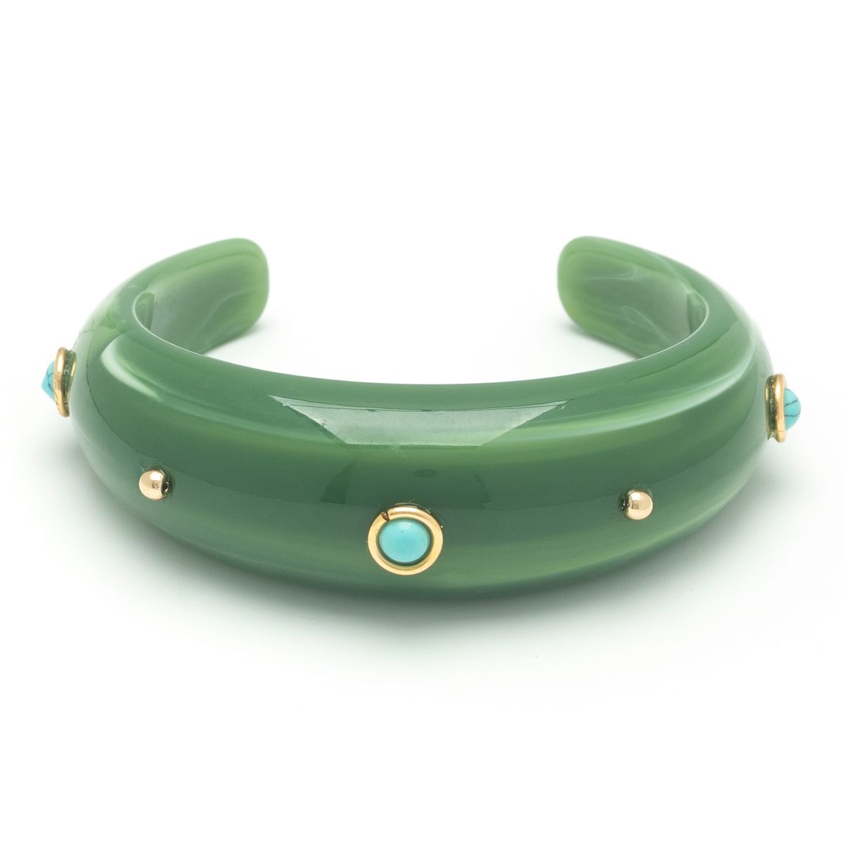 Jade & Stone Cuff Bracelet