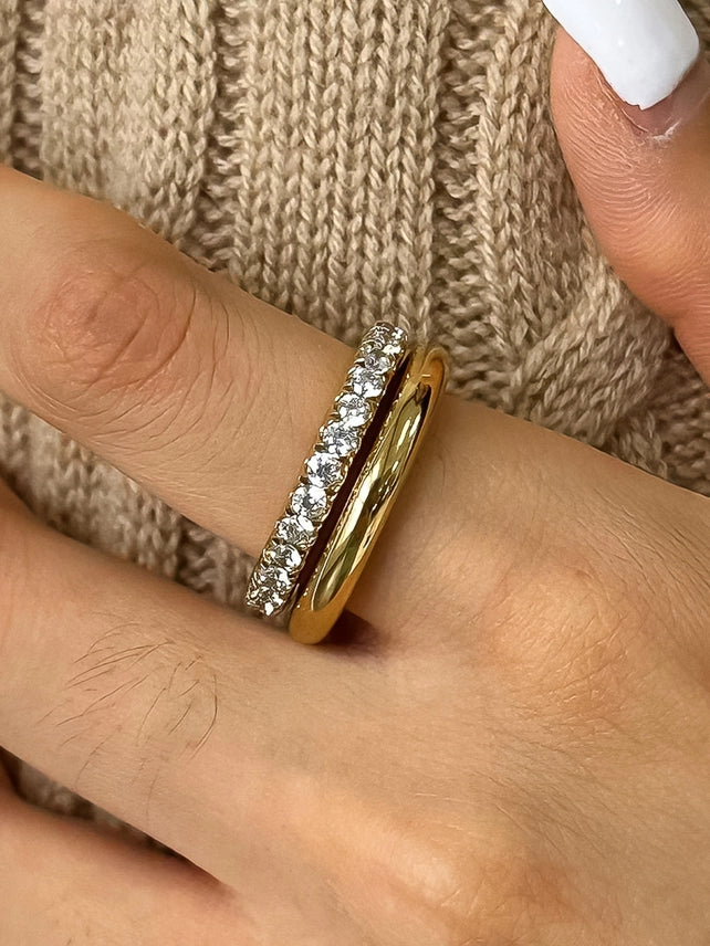 Justine 18K Gold Double Hoop Ring