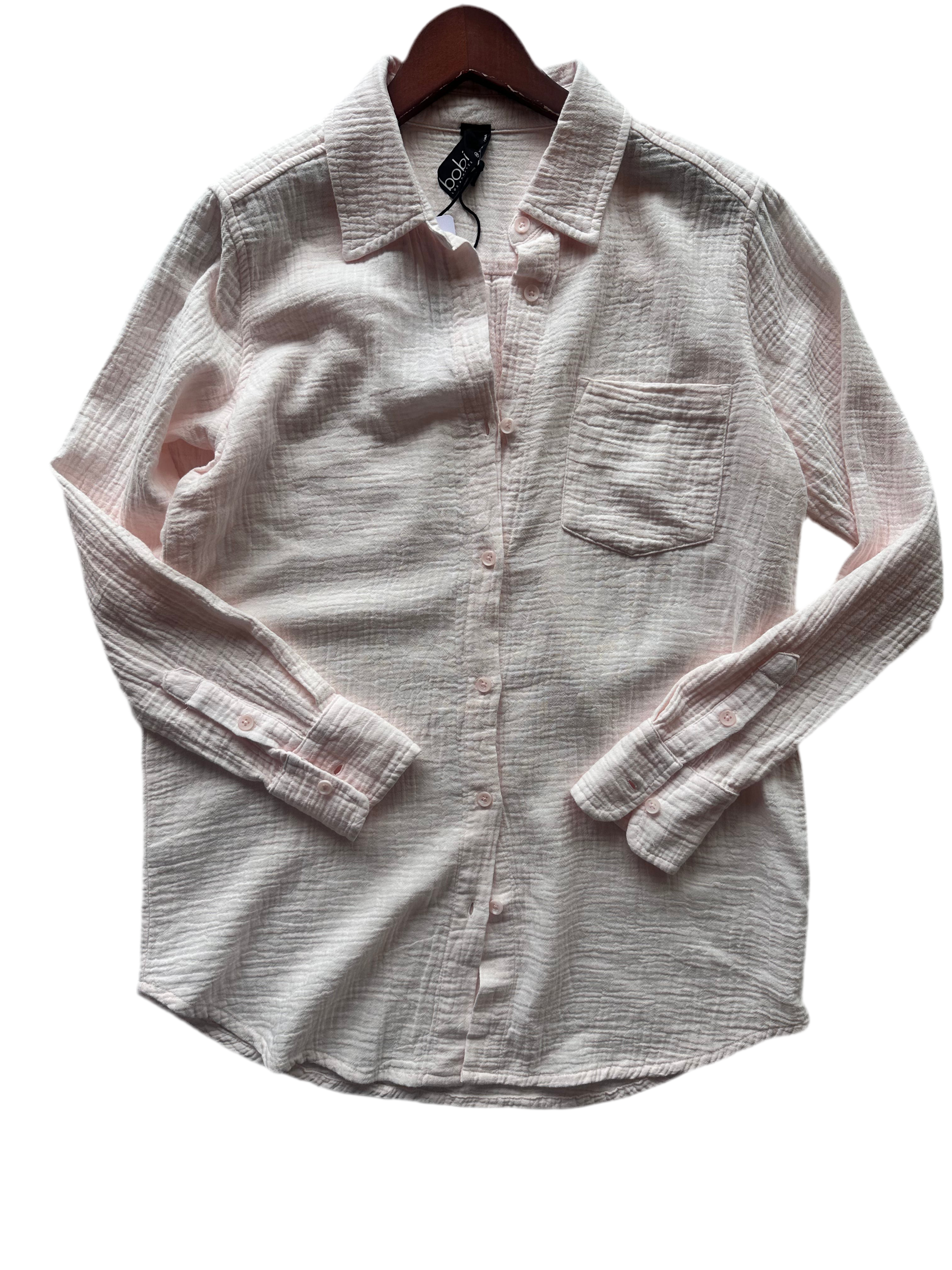 Button Front Long Sleeve Top