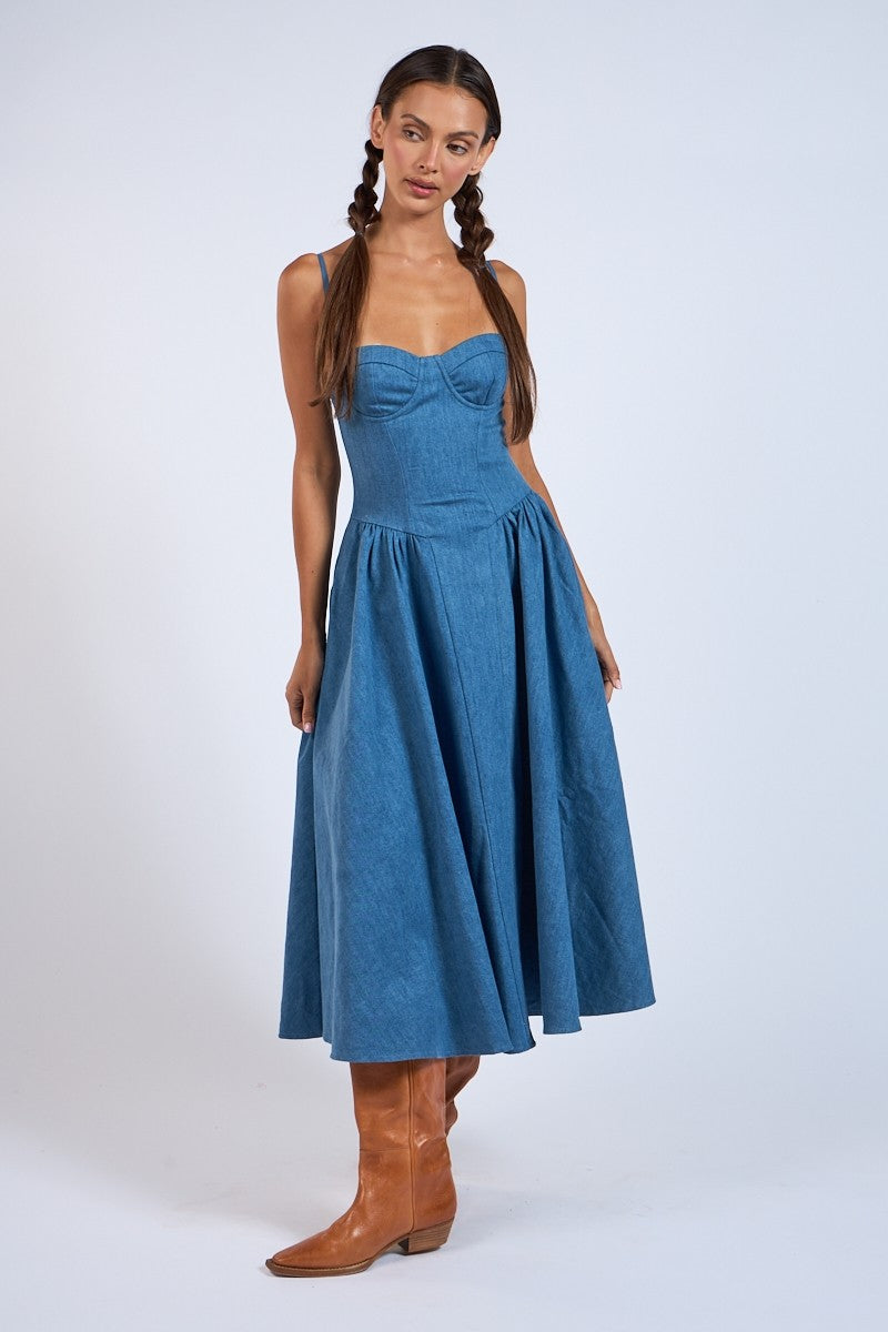 Eloise Denim Midi Dress