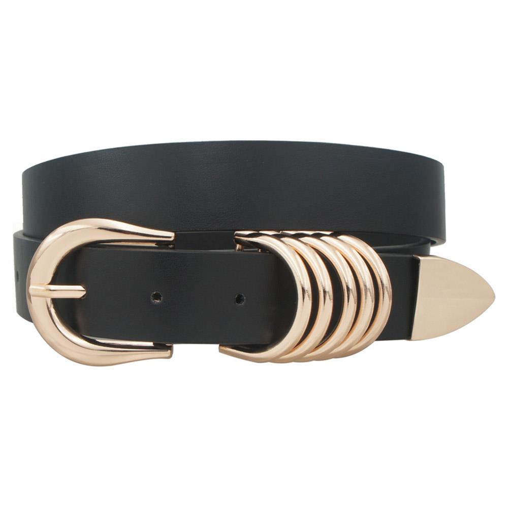 Stacked Simple D Ring Belt