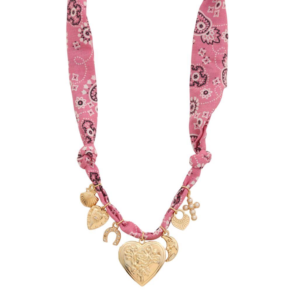 Heart Locket Bandana Necklace