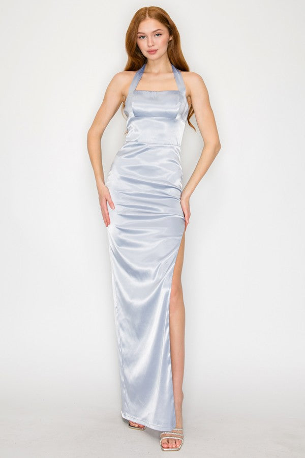 Samantha Periwinkle Halter Dress