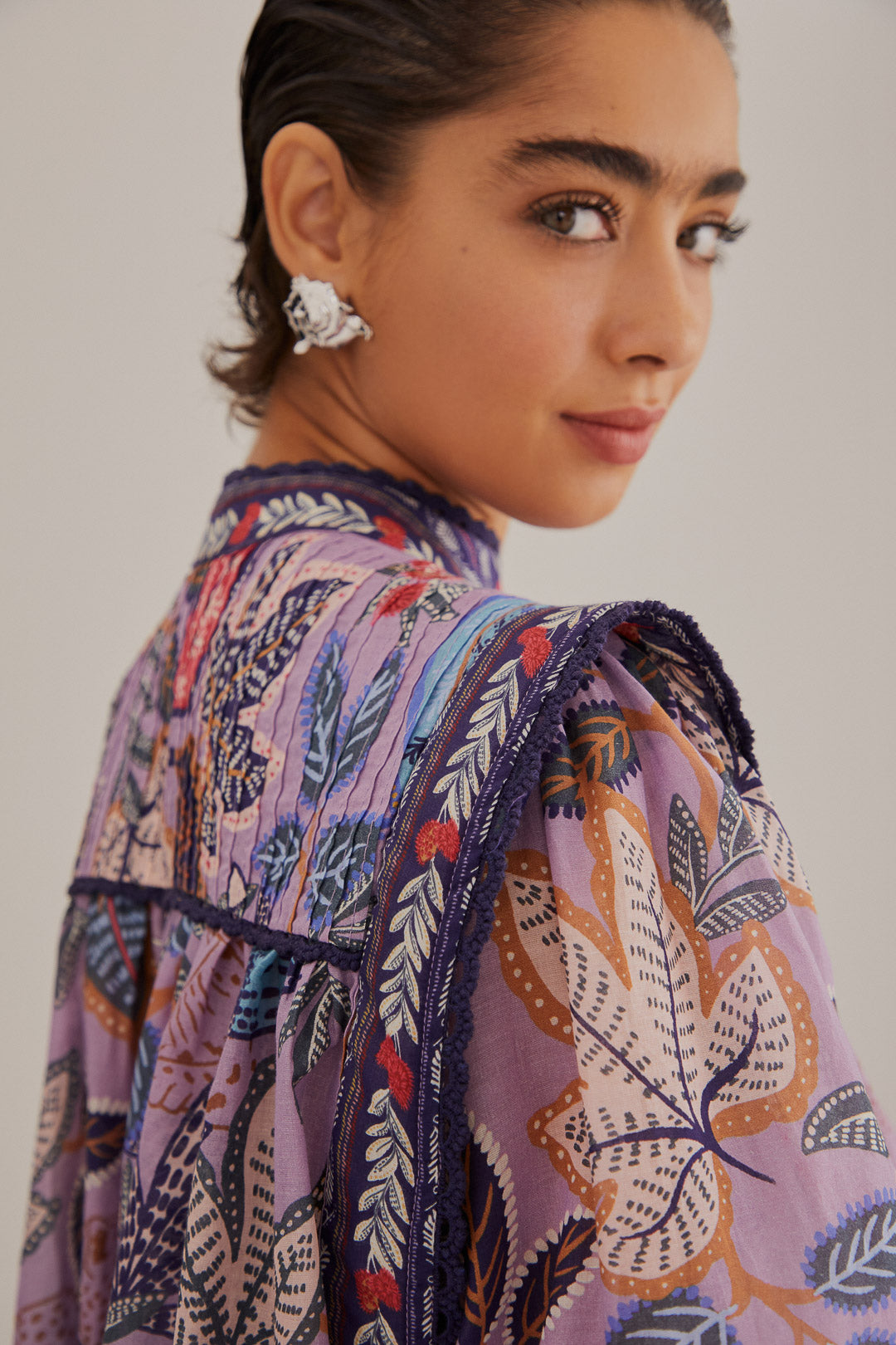 Wild Night Lavender Long Sleeve Blouse