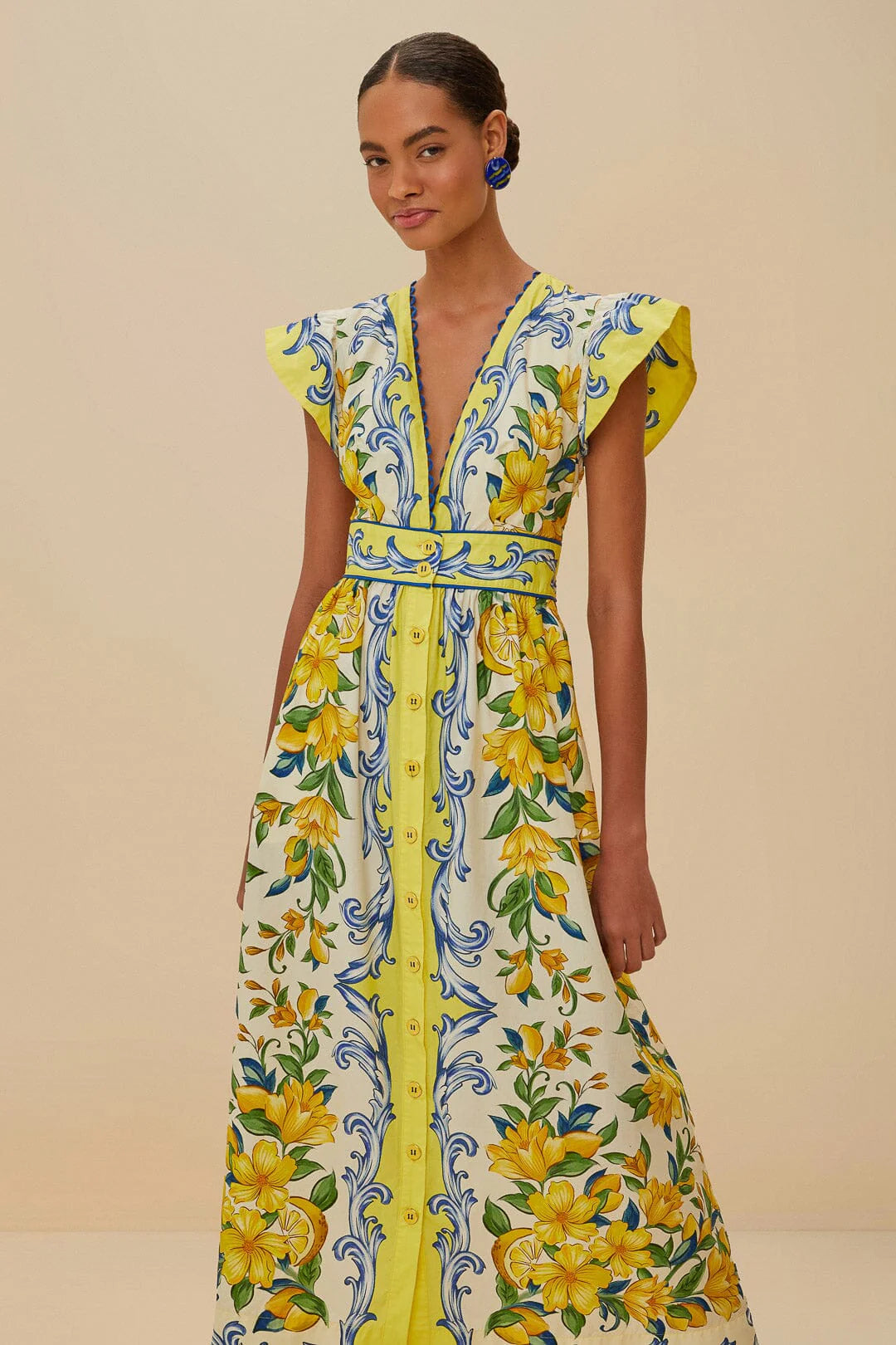 Sicily Scarf Off-White Maxi Dress