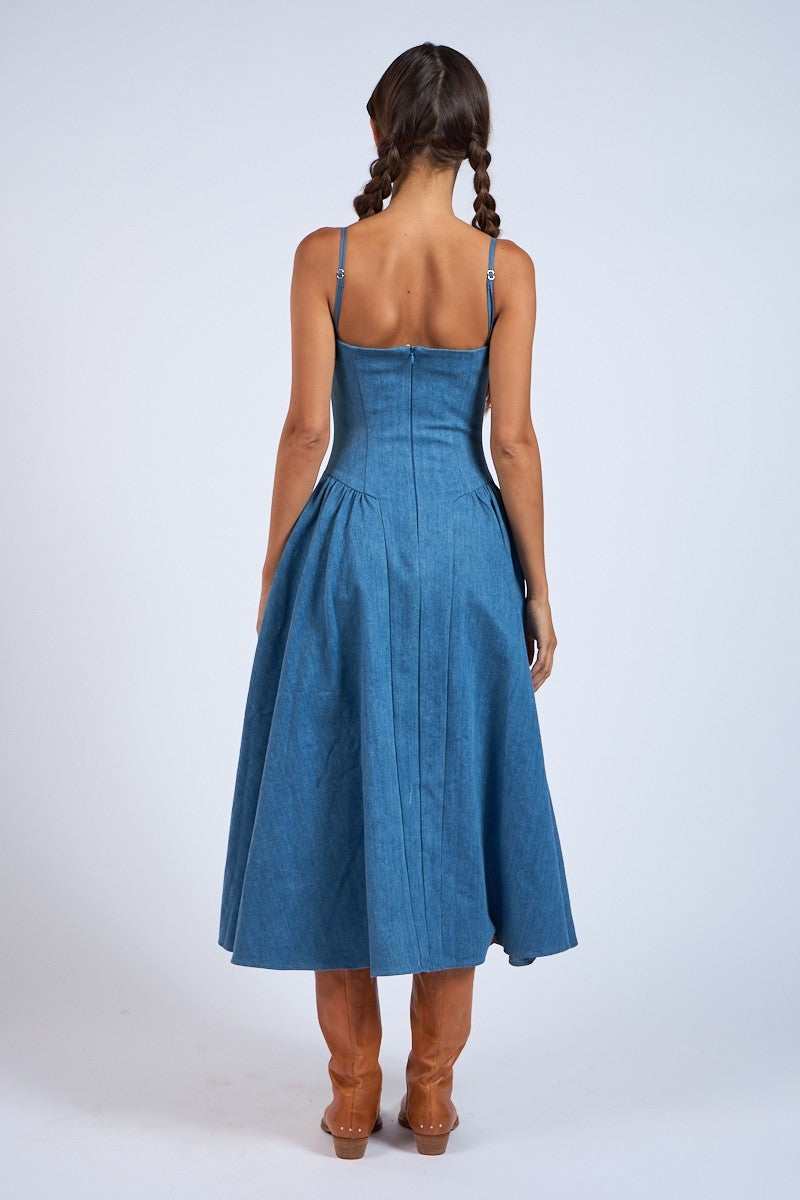 Eloise Denim Midi Dress