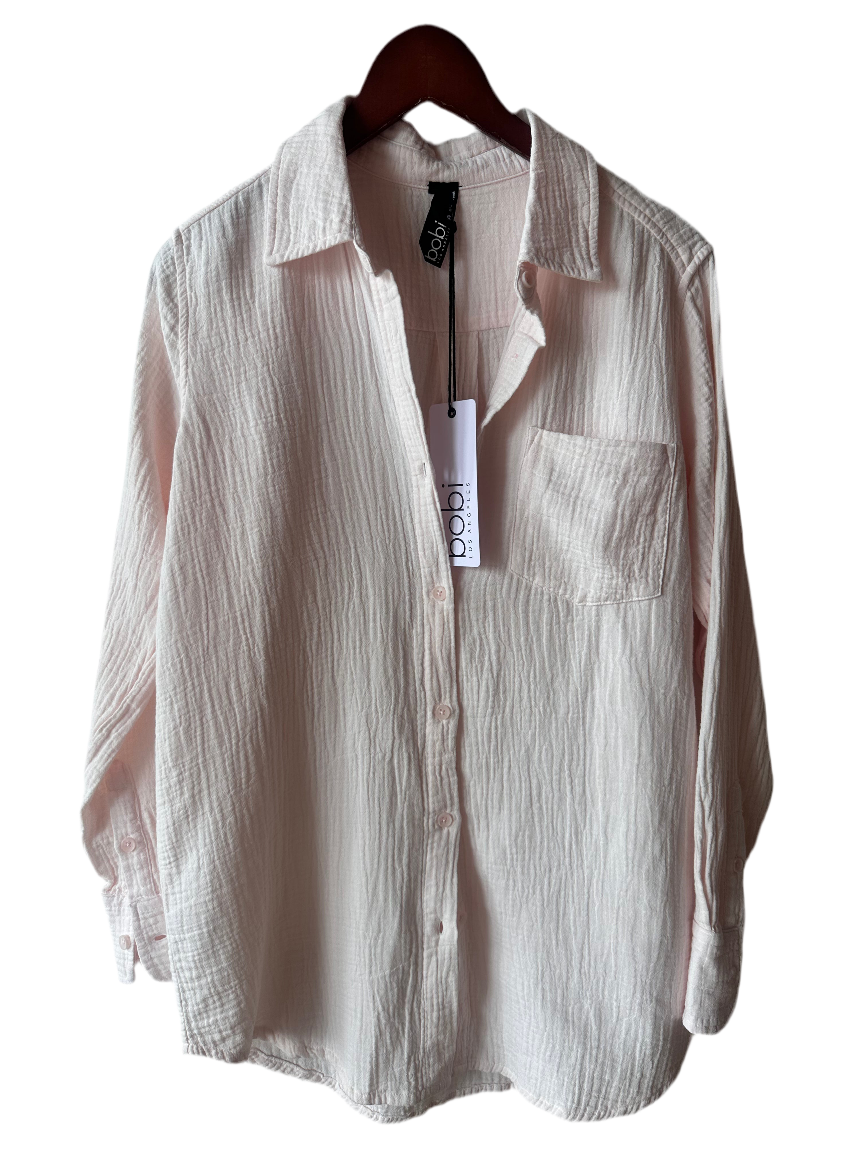 Button Front Long Sleeve Top