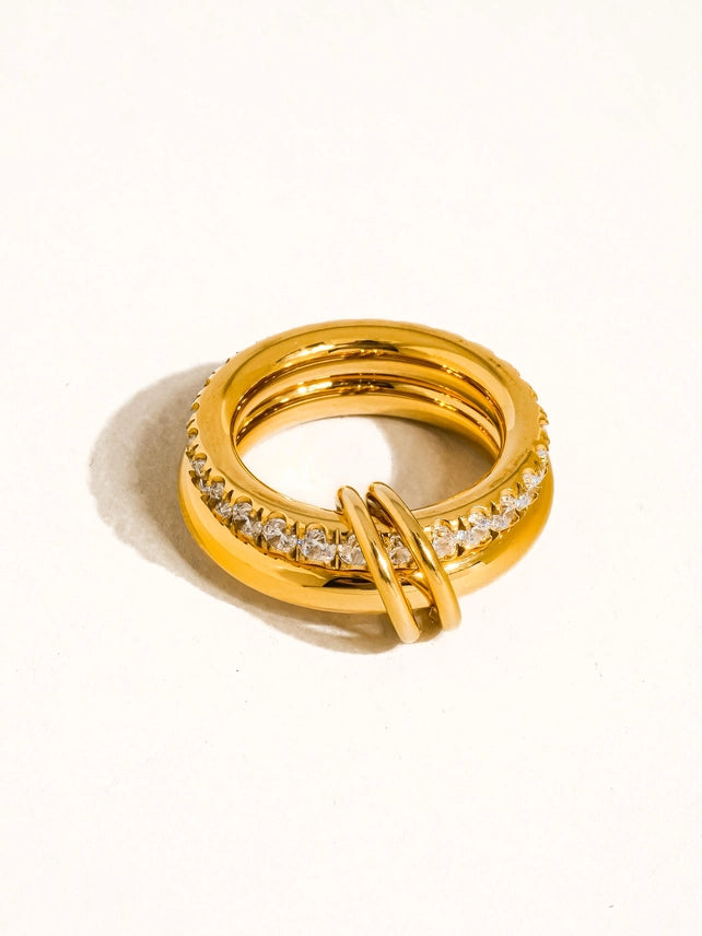 Justine 18K Gold Double Hoop Ring