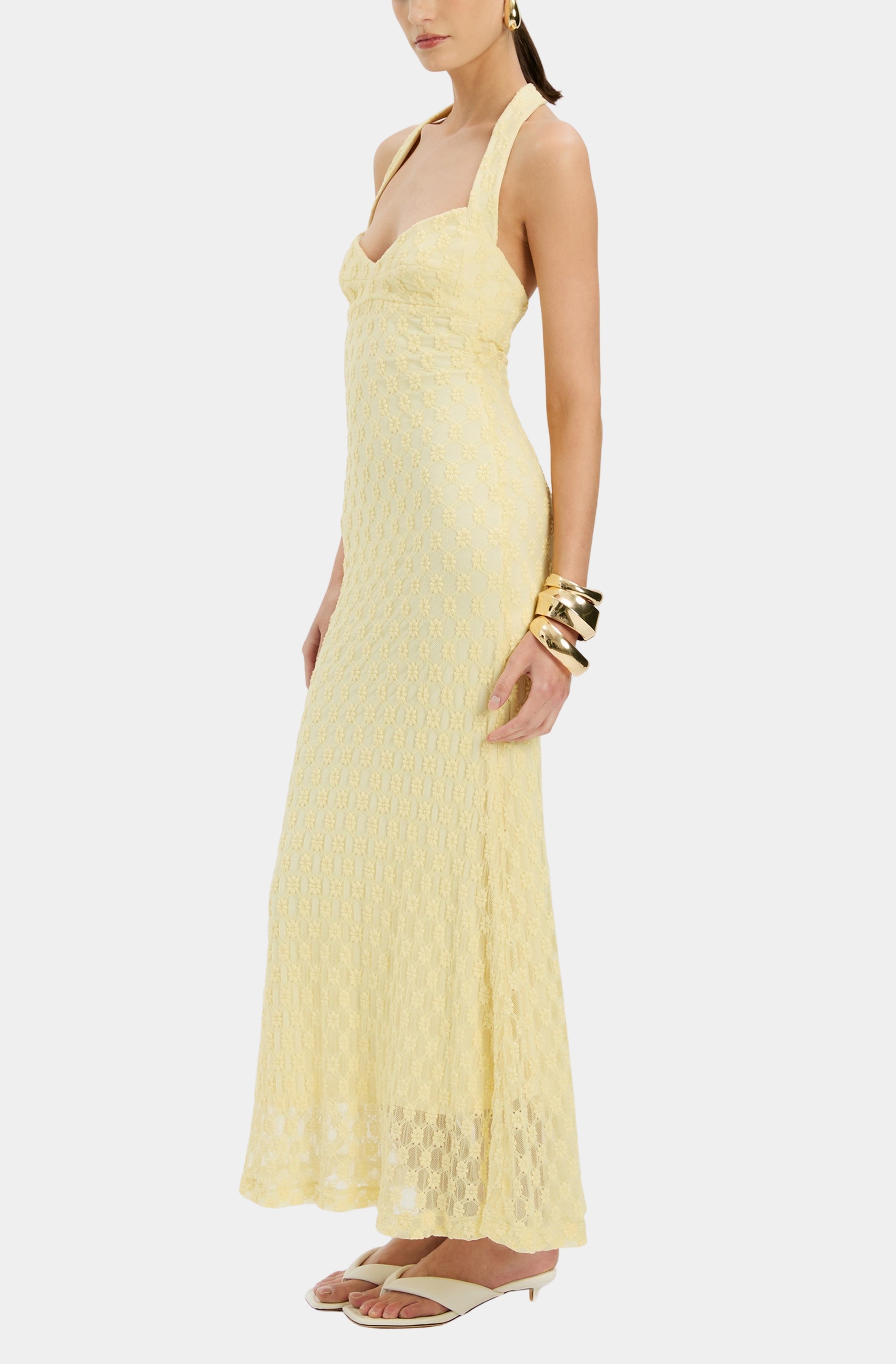 knee length dresses for ladies Mariko Halter Neck Midi Dress – Hemline Metairie