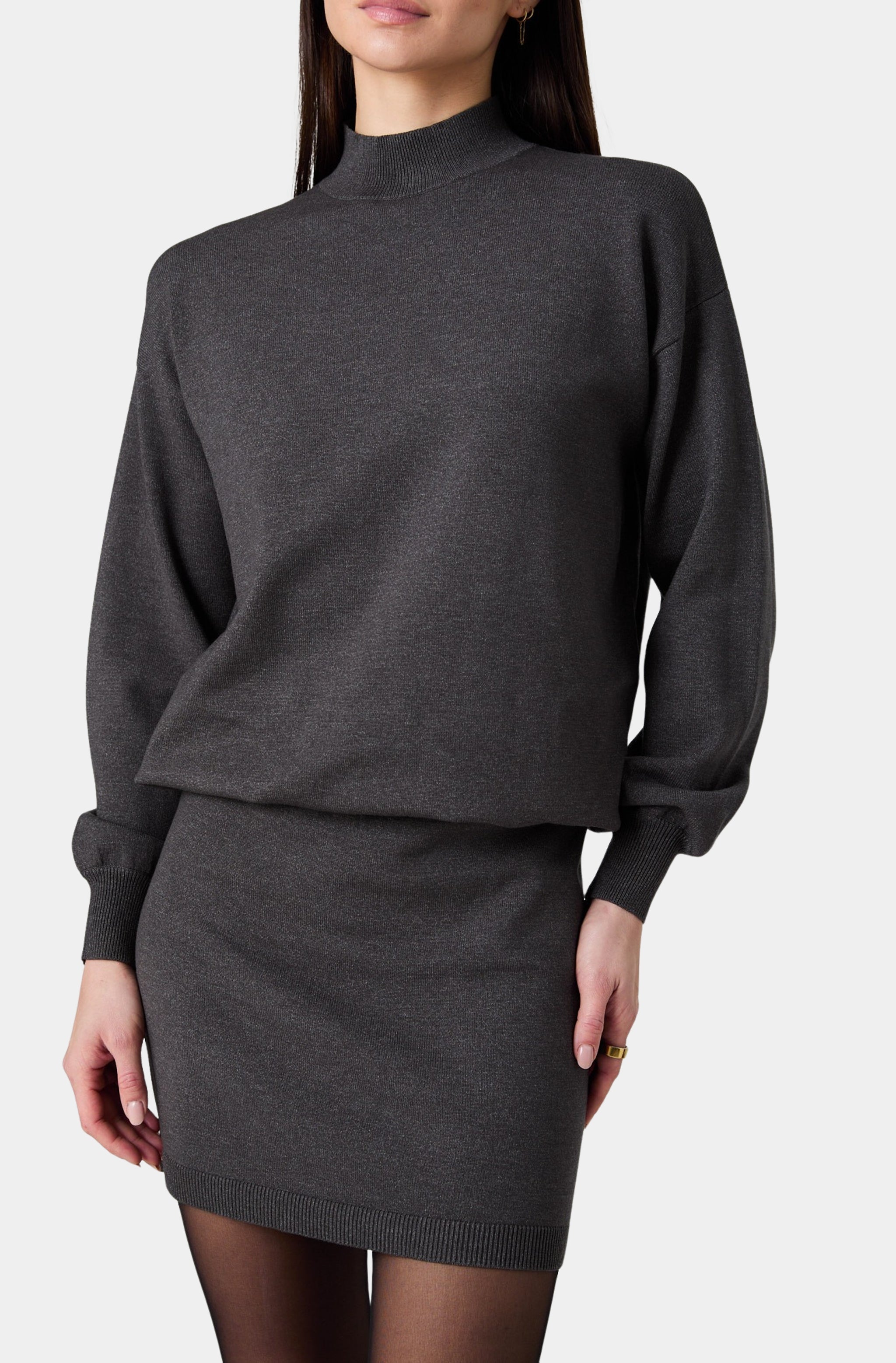 grey blouson dress Cosysoft Long Sleeve Mini reativados_01.07