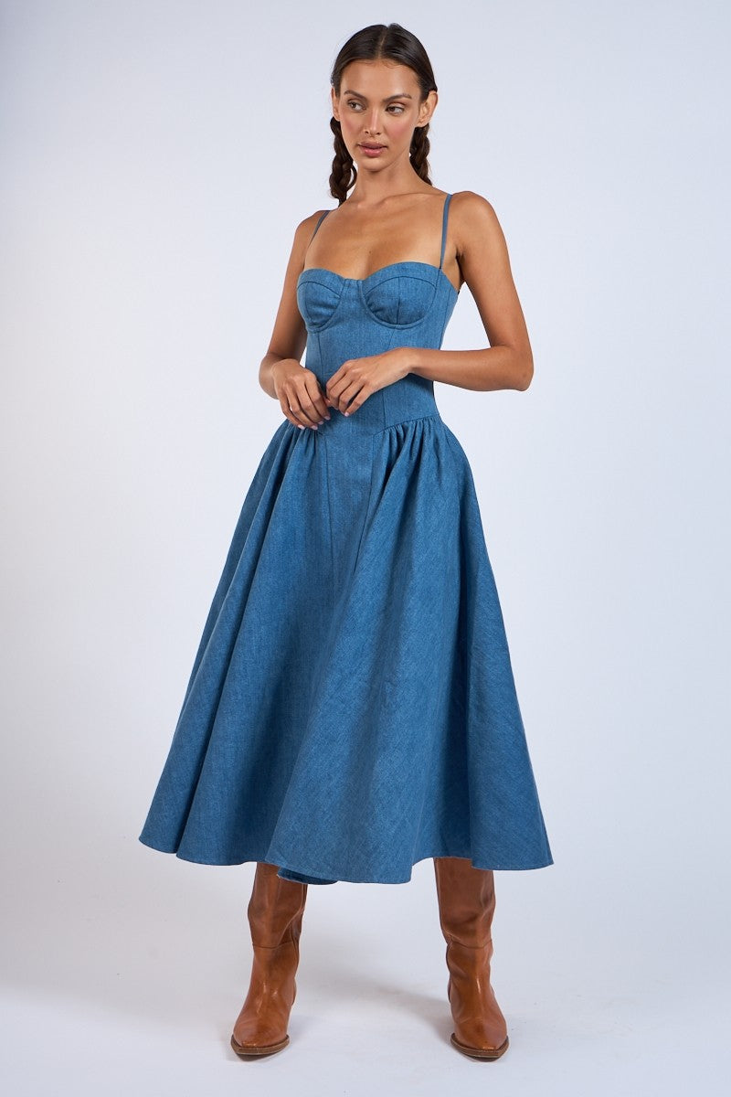 Eloise Denim Midi Dress