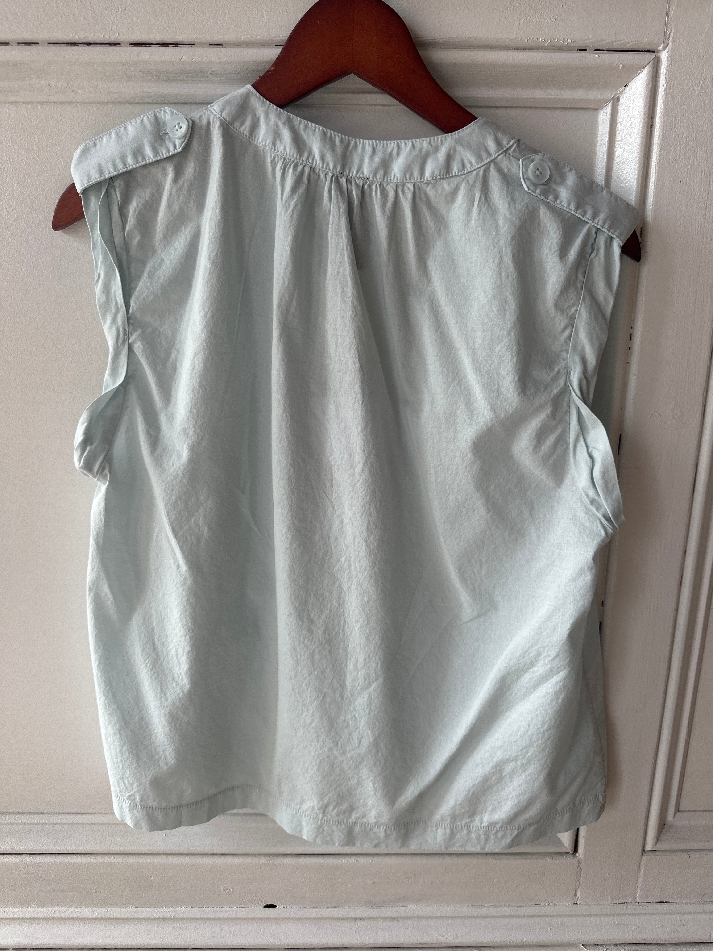 Split Neck Tab Sleeve Top
