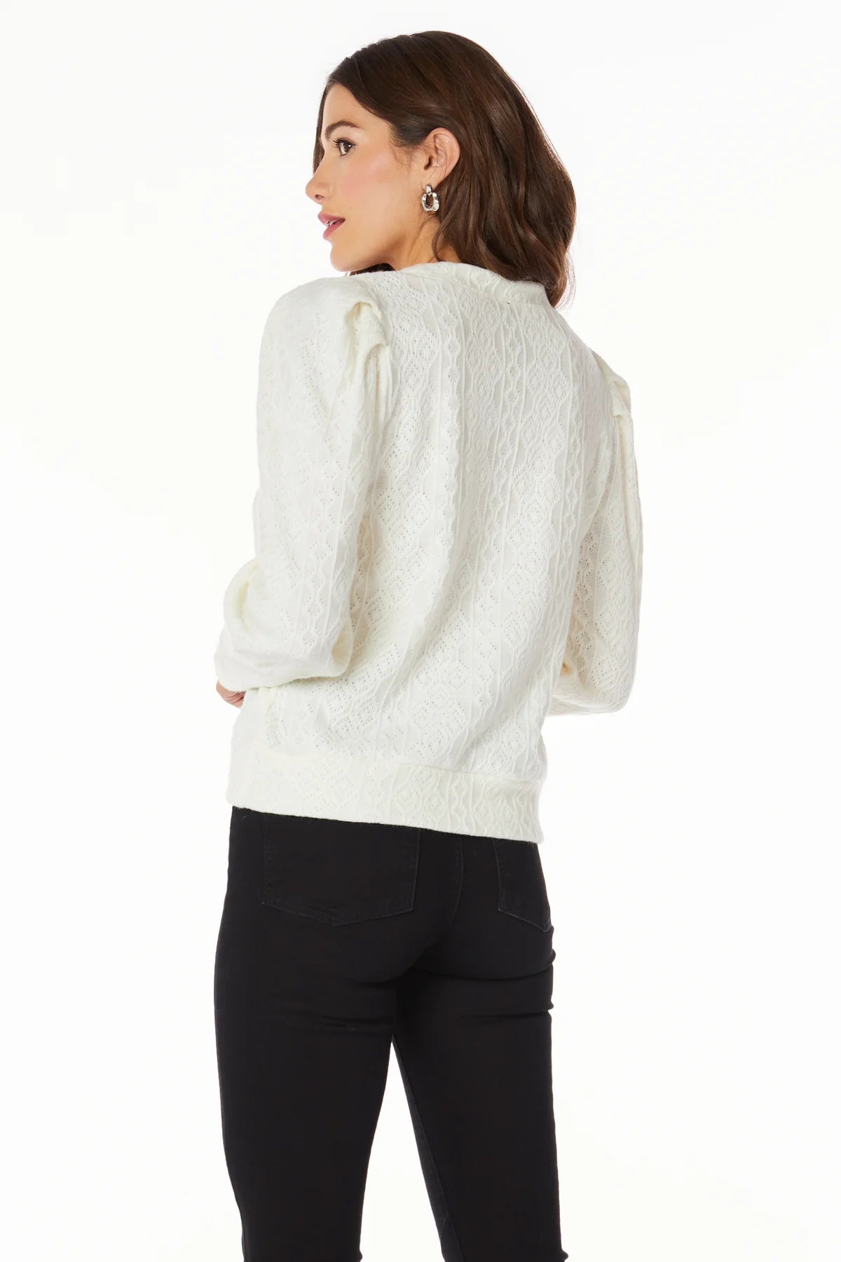 V-neck top with shirred slv