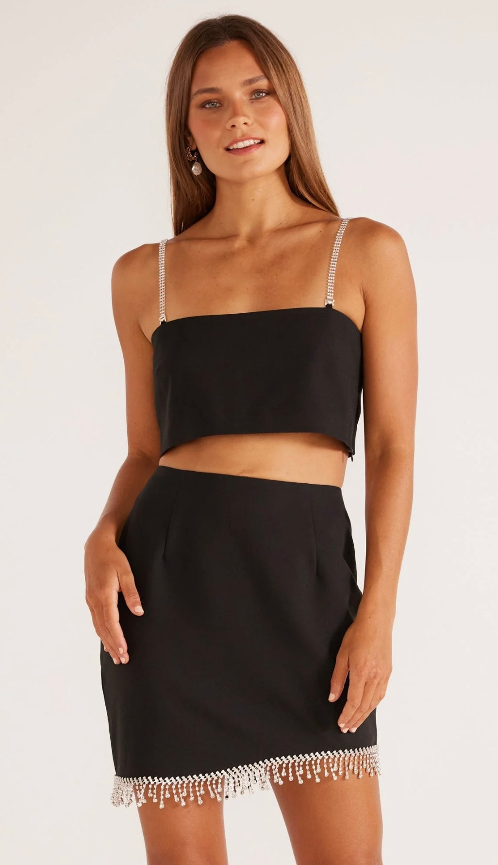 Krystal Crop Top in Black