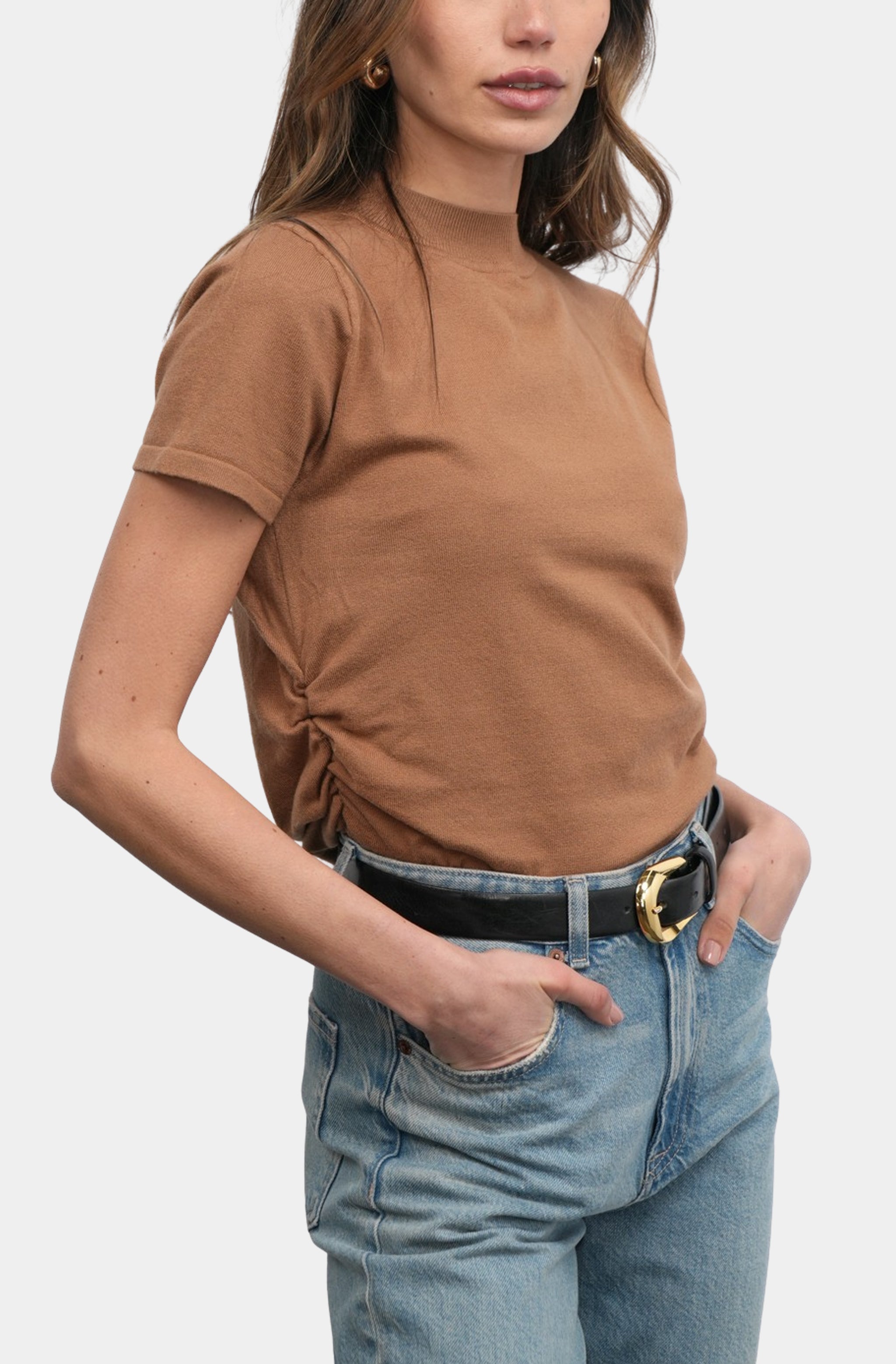 Darcy Ruched Sides Knit Top
