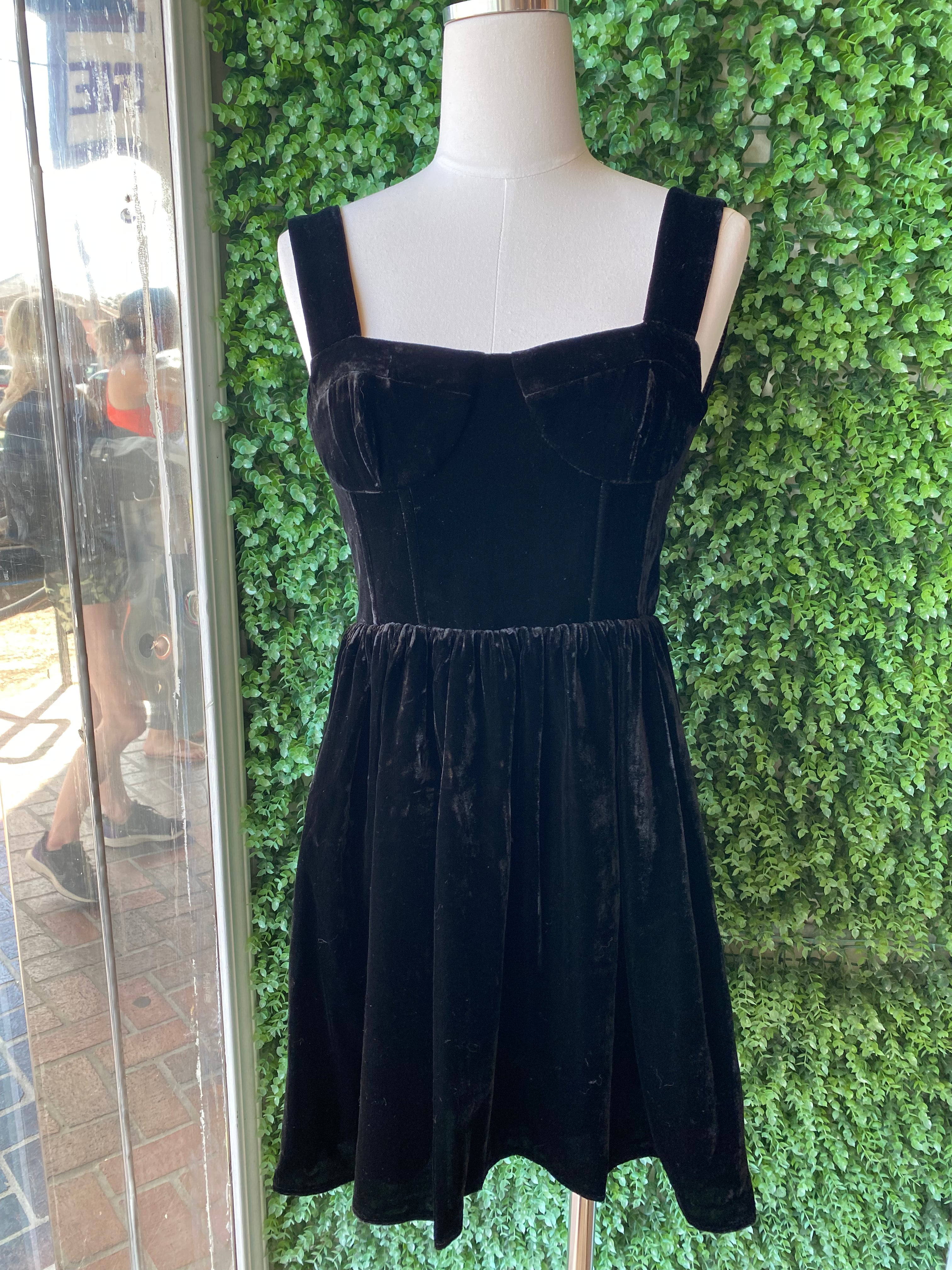 Nancy Dress in Black Velvet
