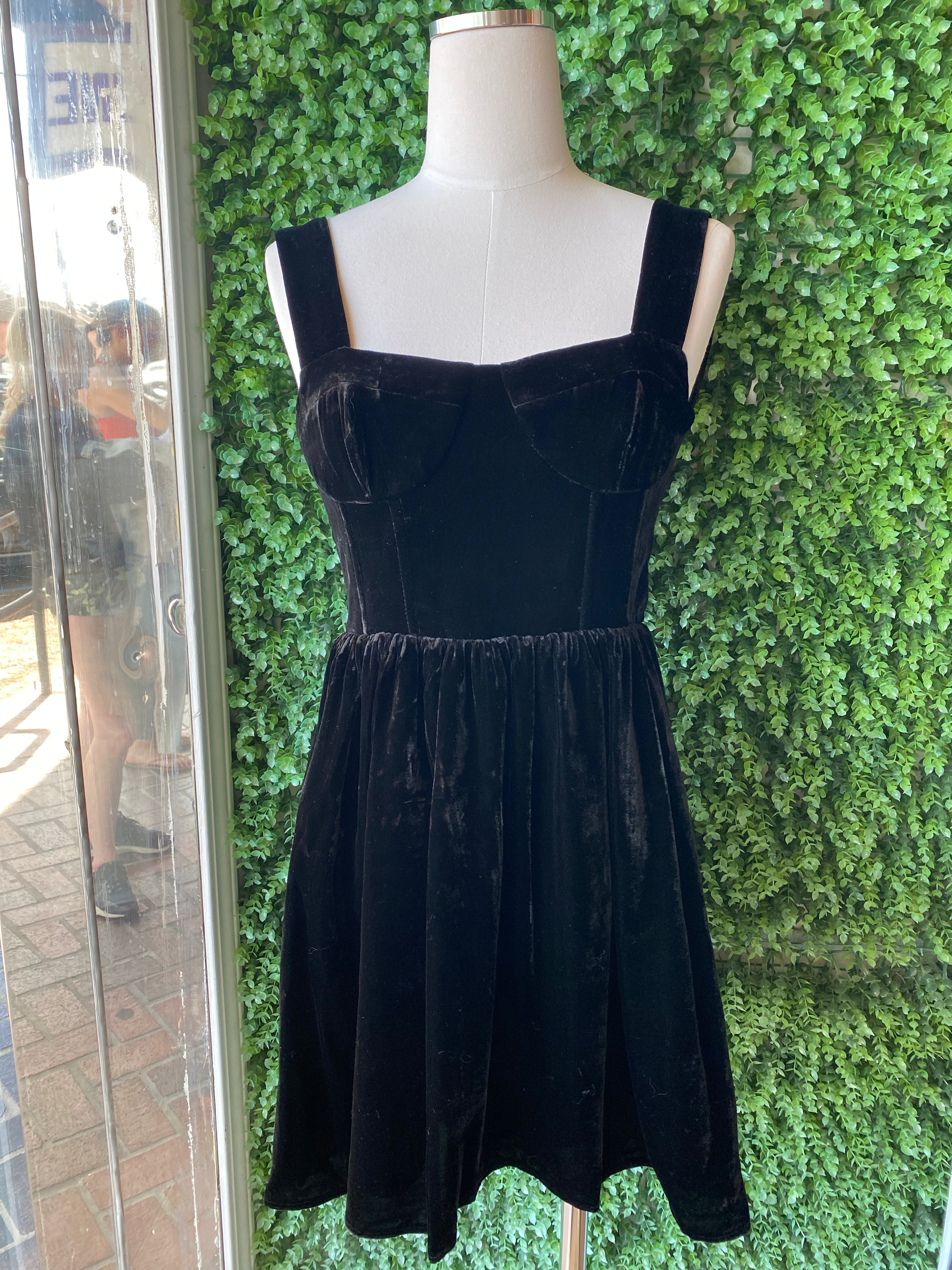Nancy Dress in Black Velvet