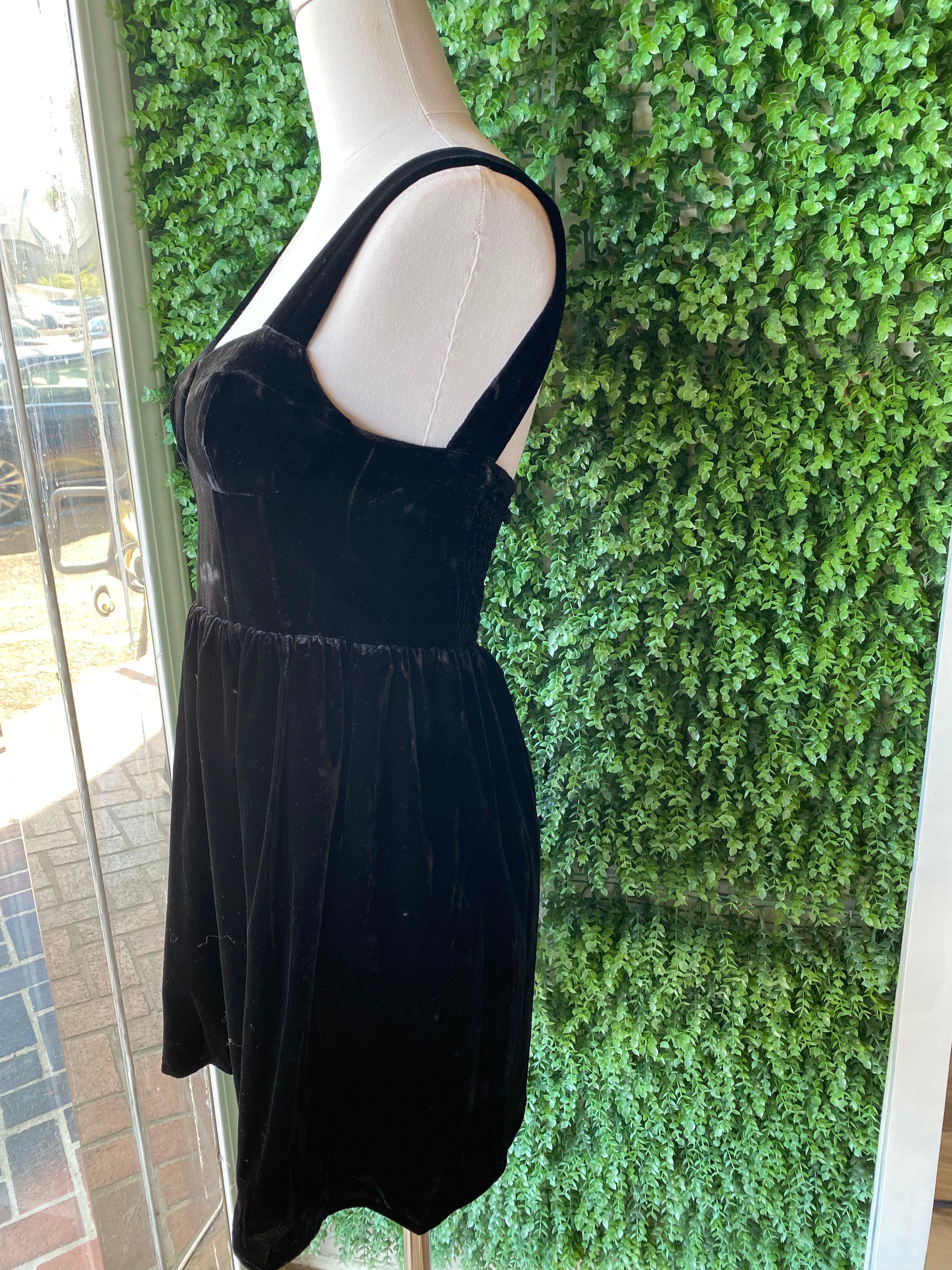 Nancy Dress in Black Velvet
