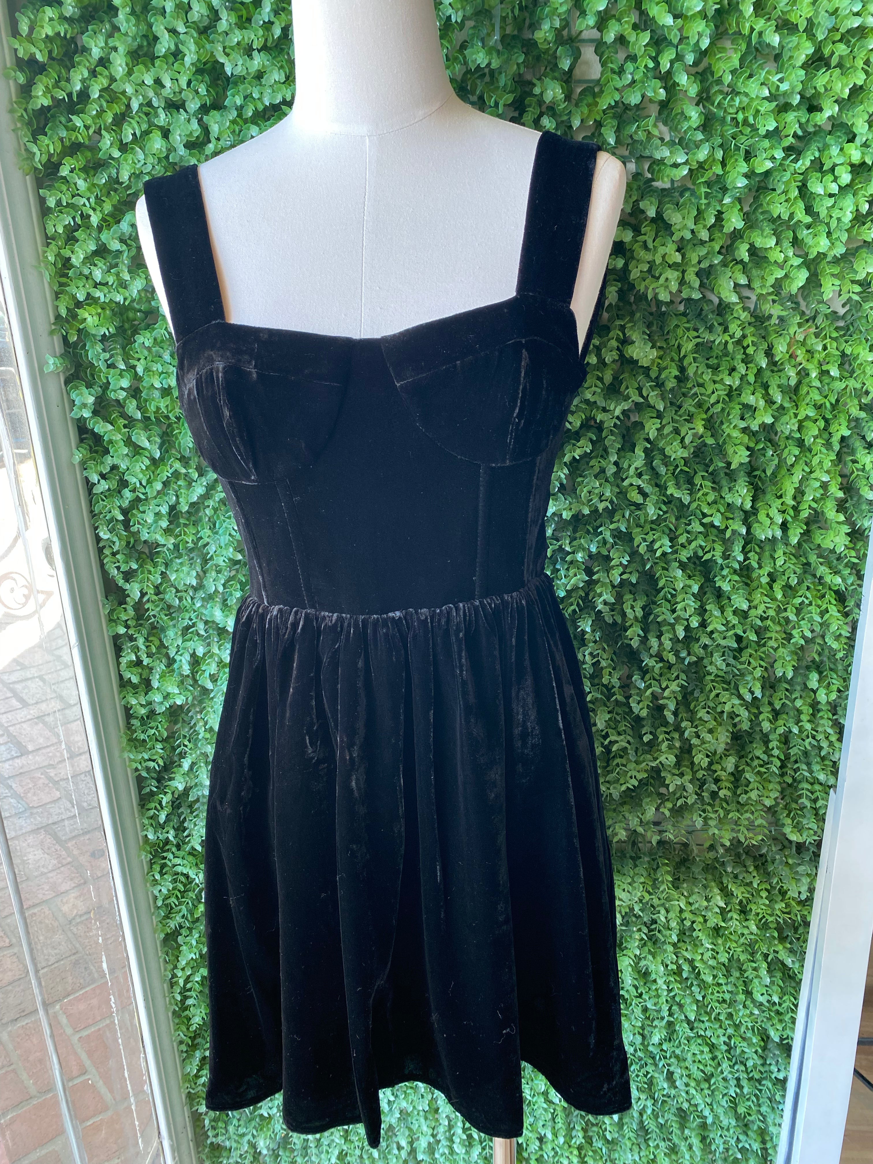 Nancy Dress in Black Velvet