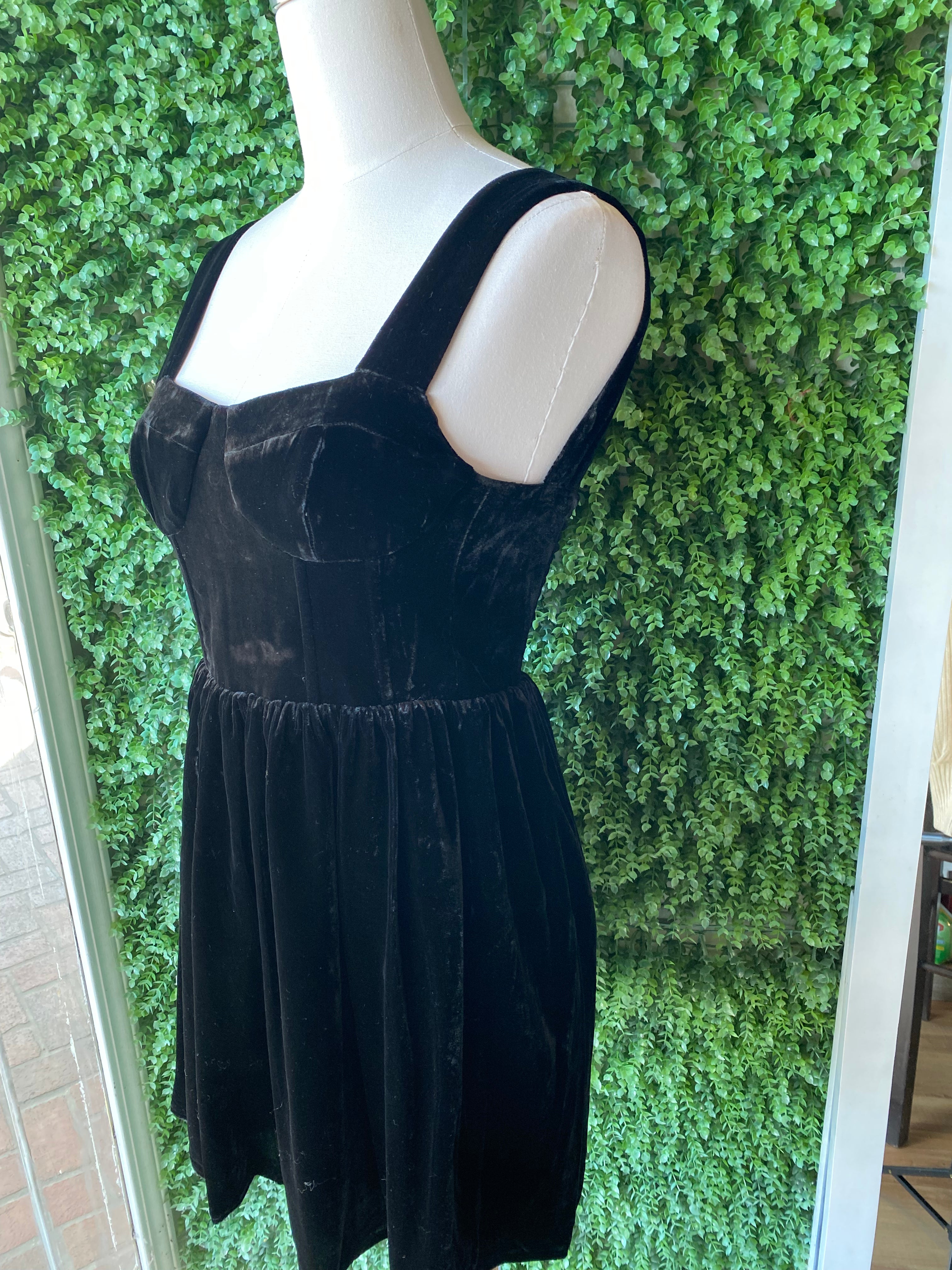 Nancy Dress in Black Velvet