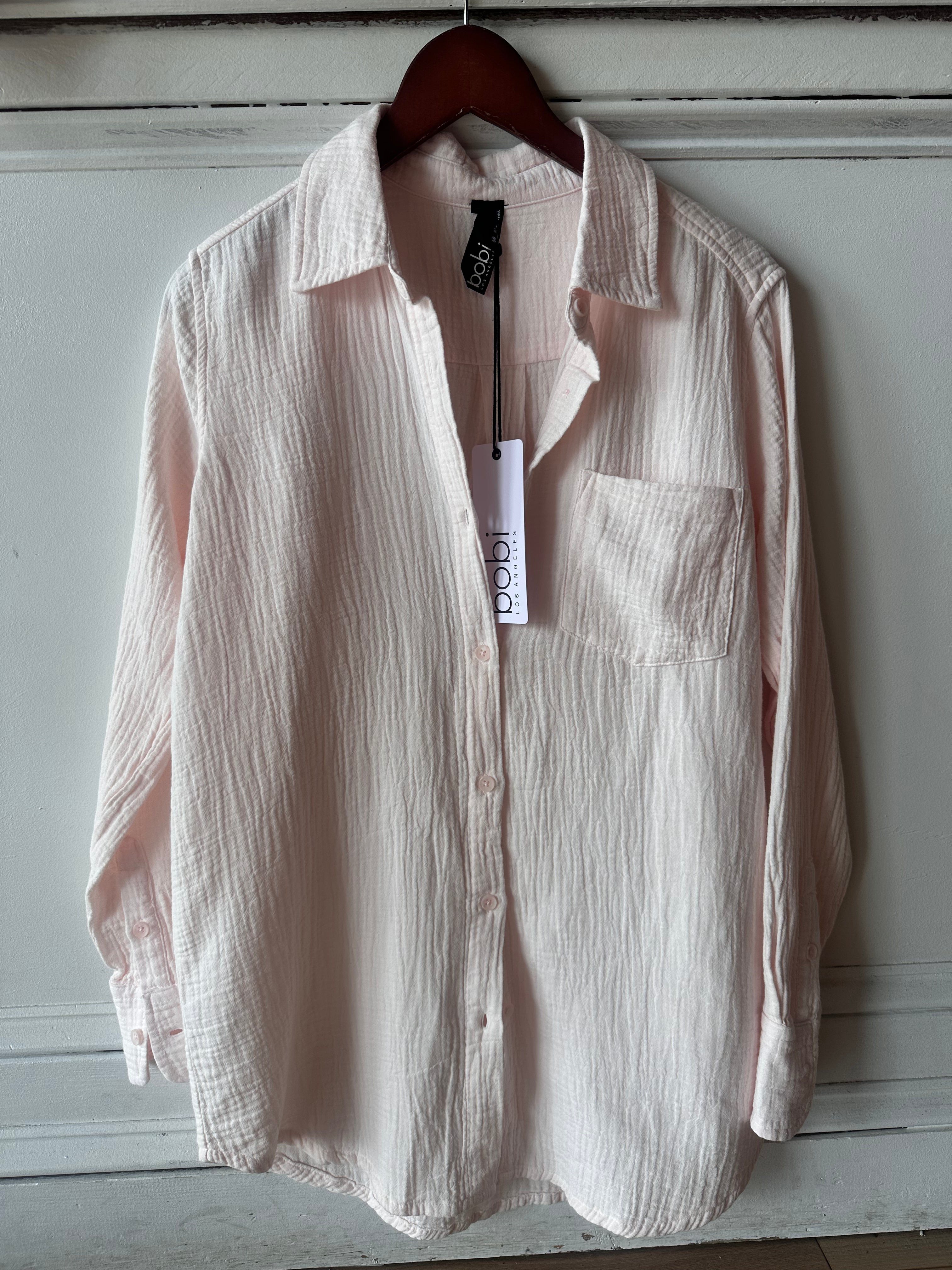 Button Front Long Sleeve Top