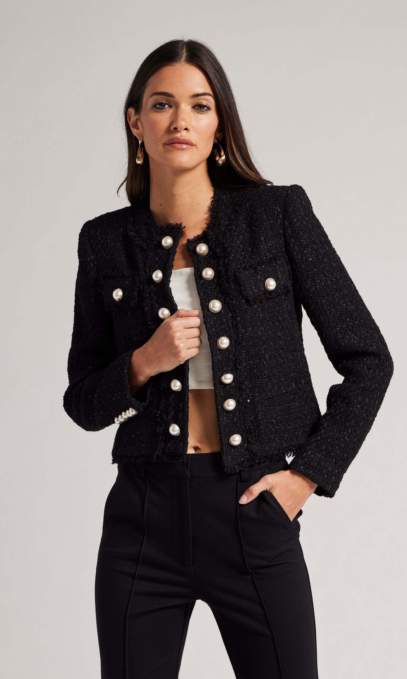 Koby Tweed Jacket in Black