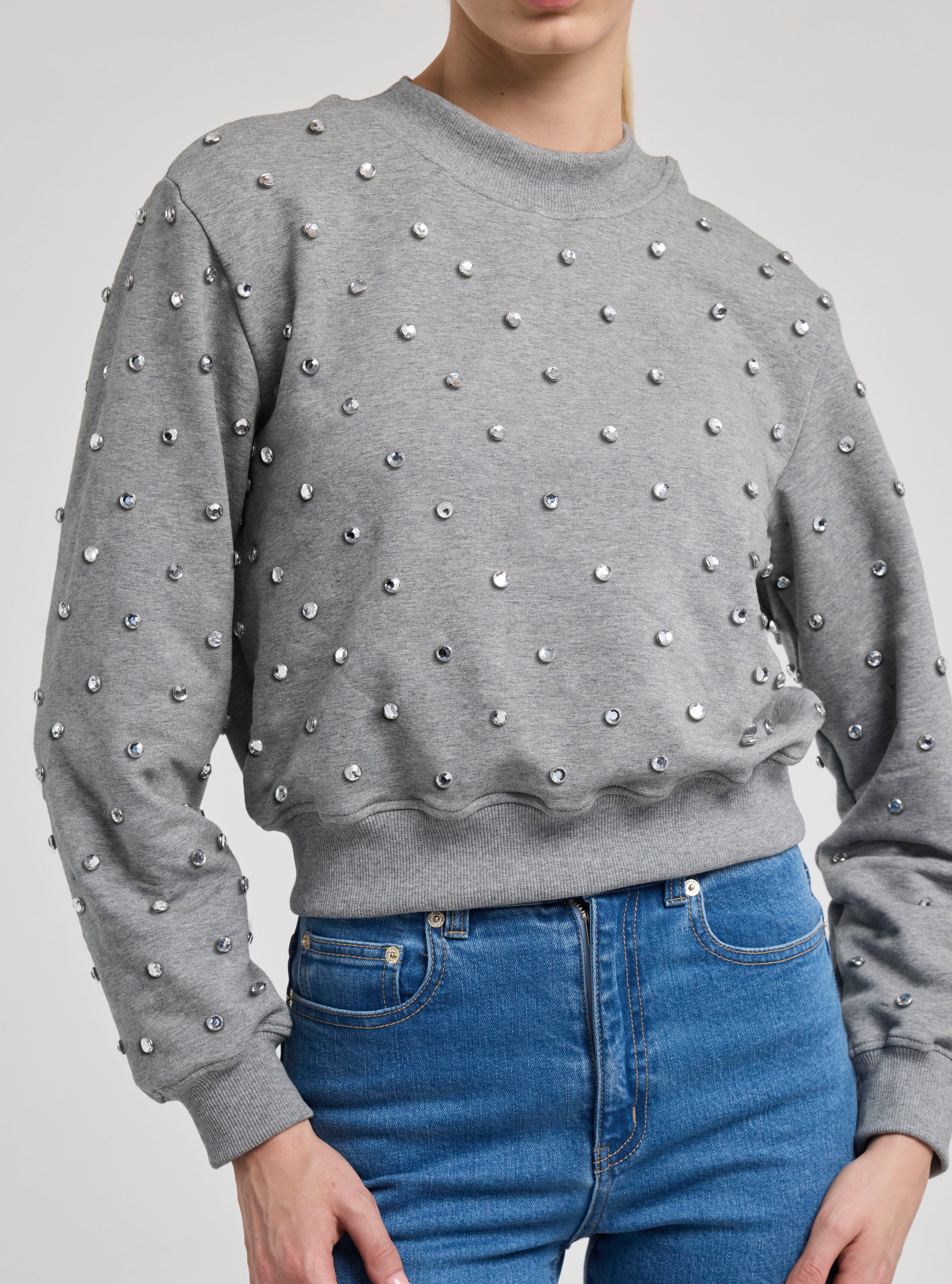 Julie Crystal Stud Sweatshirt