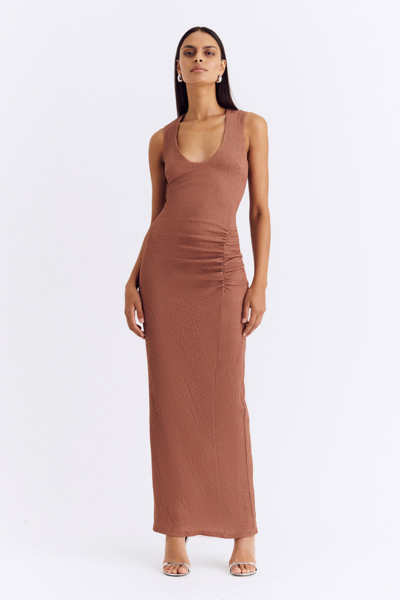 Jacqui Scoop Neck Maxi Dress in Mocha – Hemline Metairie