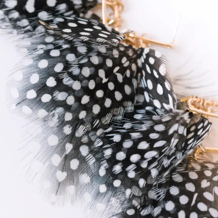 Spotted Feather Fall Statement Tassel Earrings