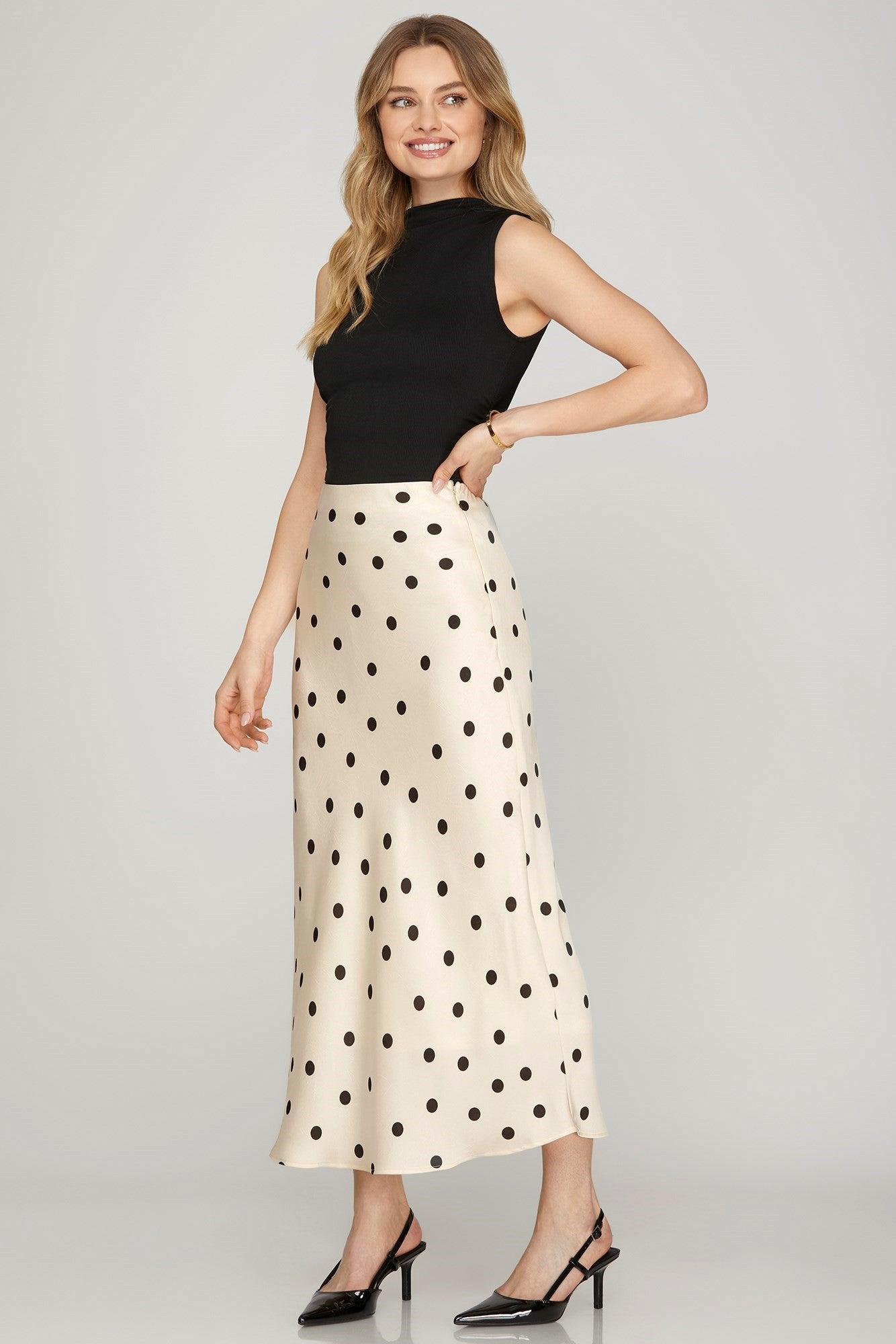 Penelope Dot Midi Skirt