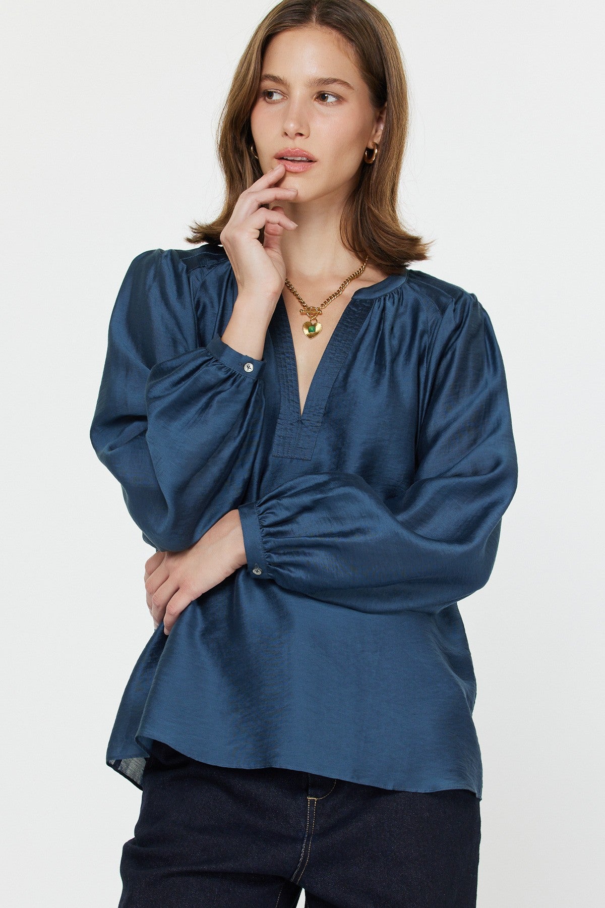Stephanie V-Neck Blouse