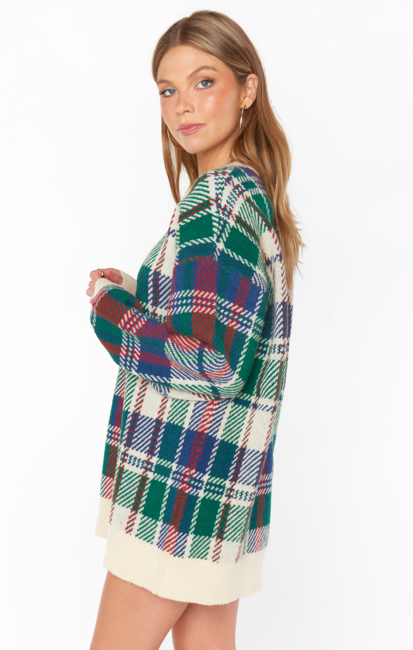 Ember Tunic Sweater in Holiday Plaid