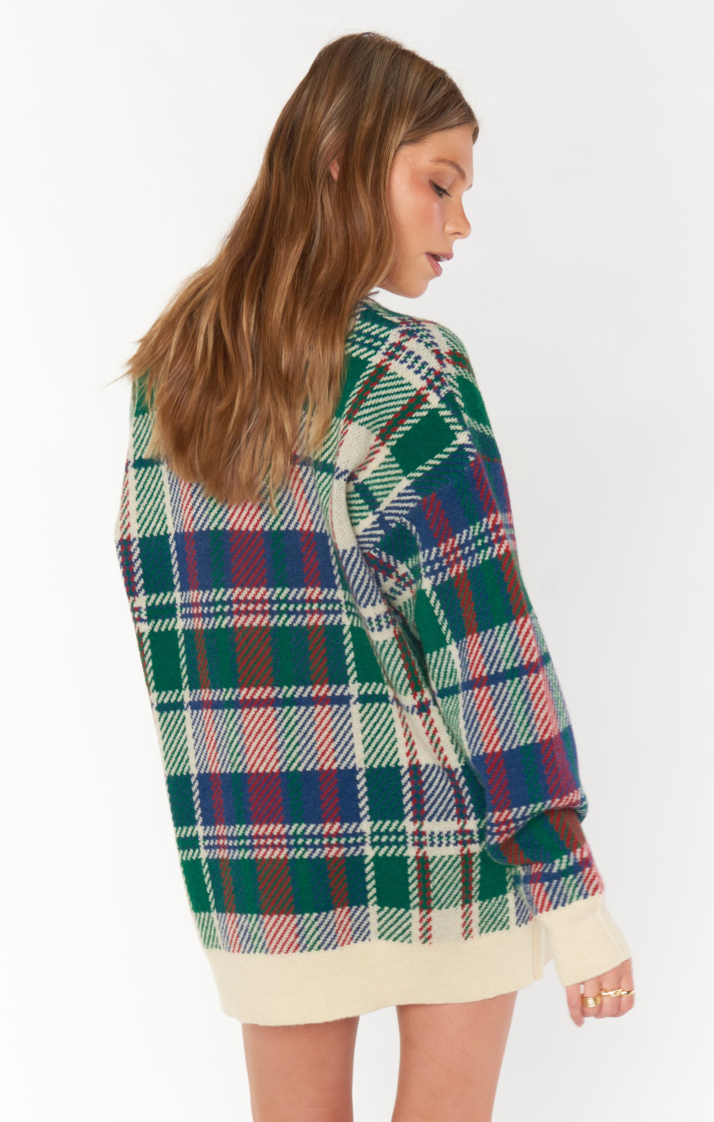 Ember Tunic Sweater in Holiday Plaid