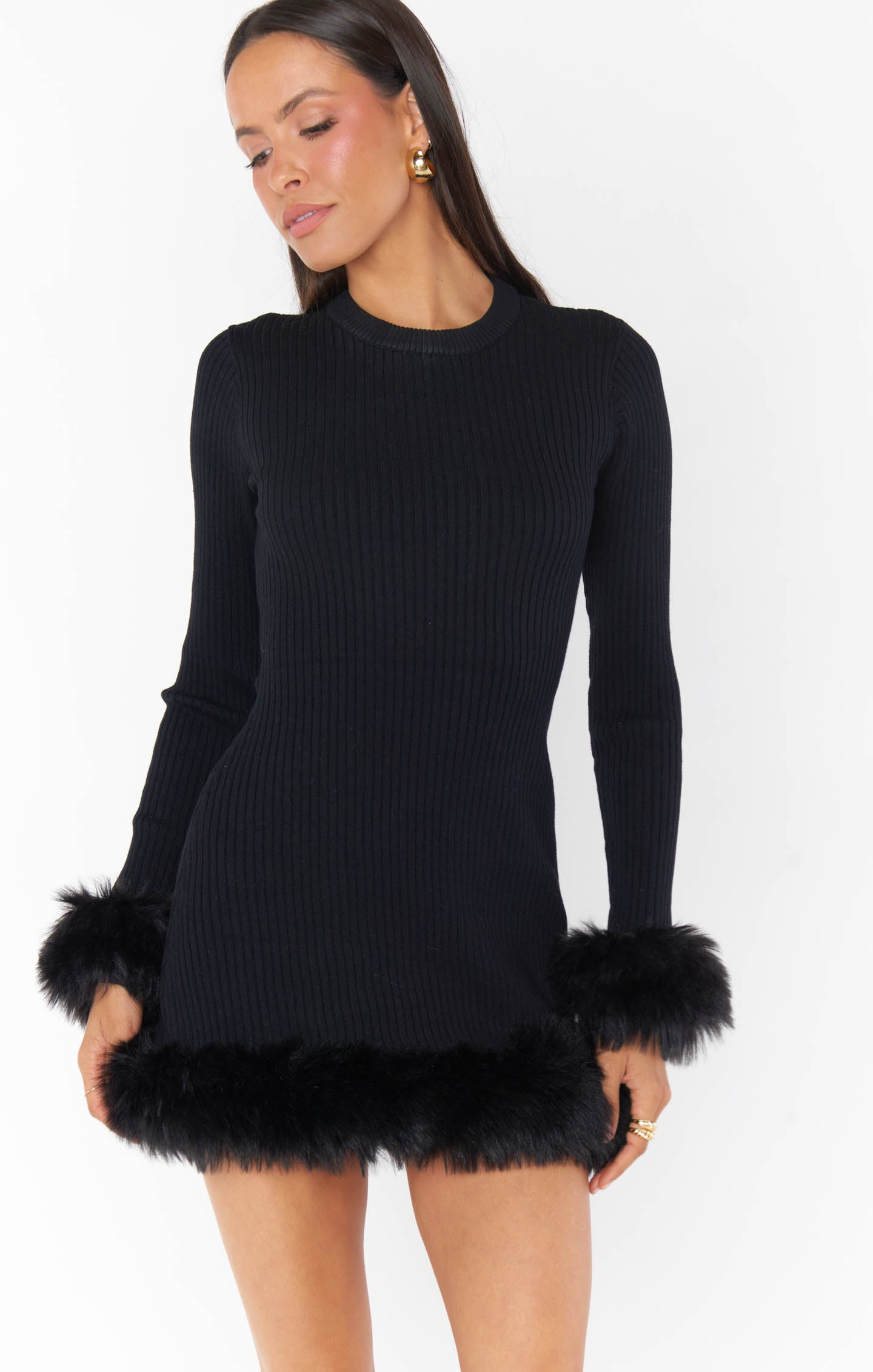 Fran Mini Dress with Faux Fur