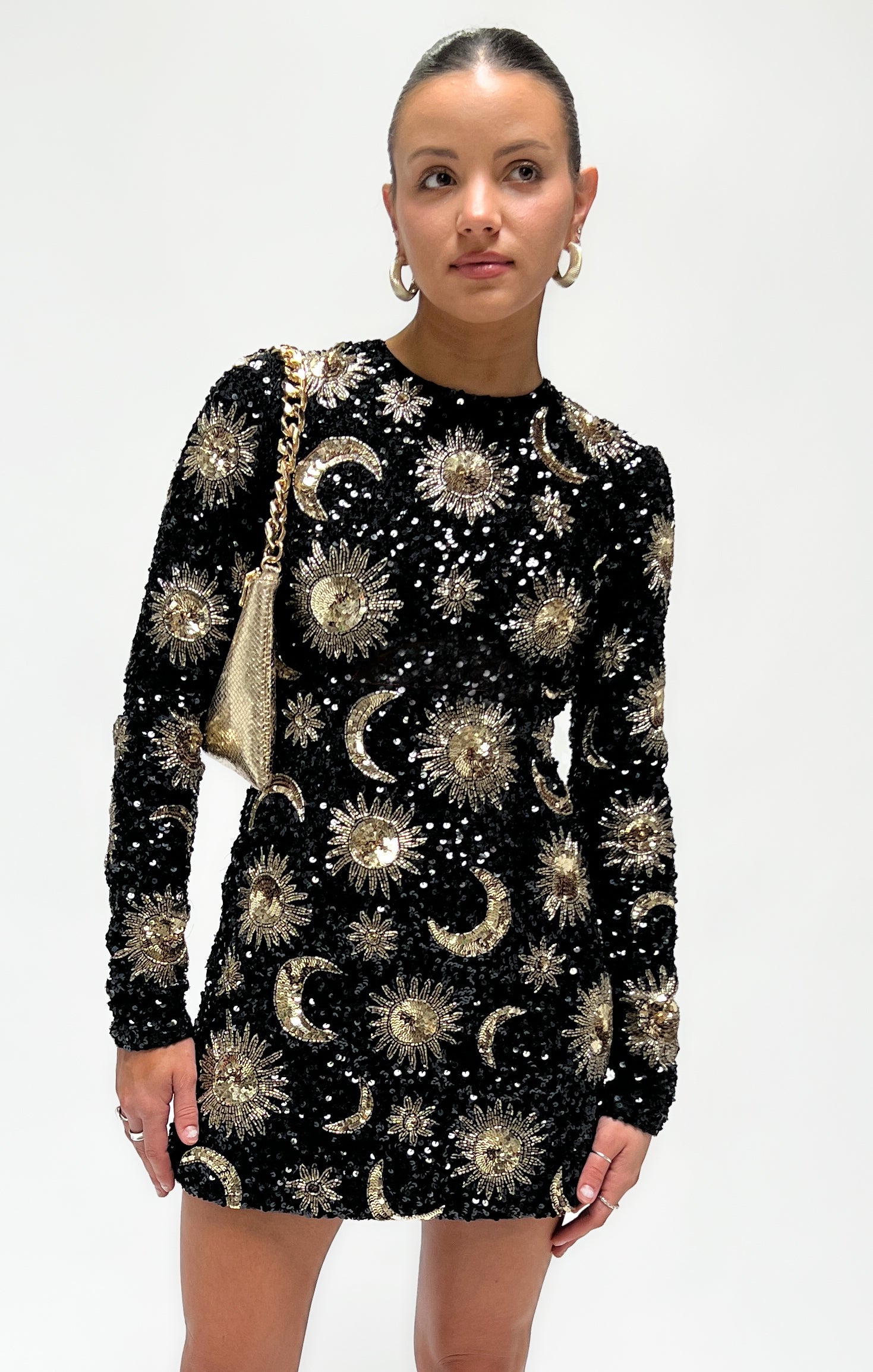 Myth Mini Dress in Celestial Black