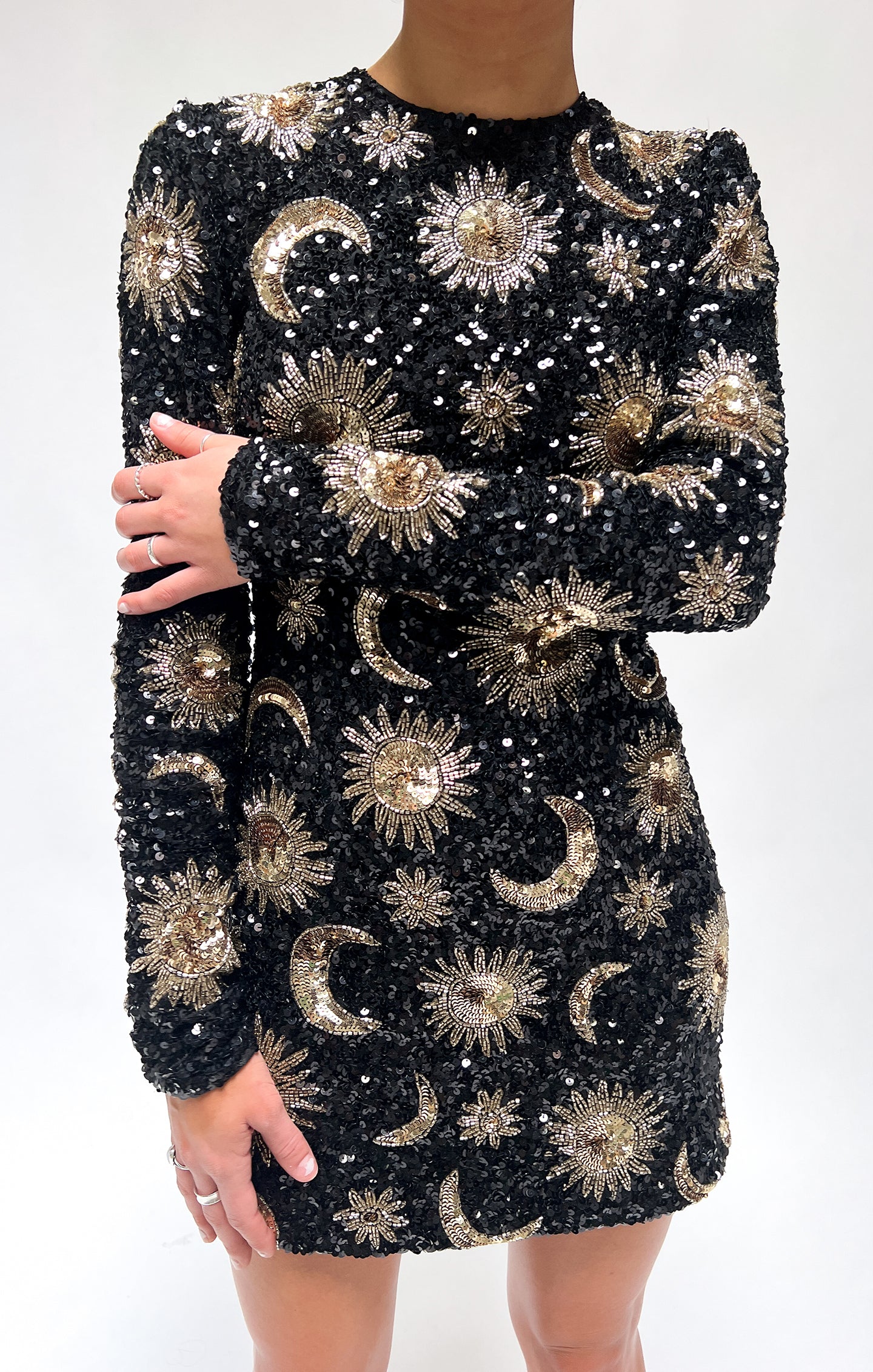 Myth Mini Dress in Celestial Black