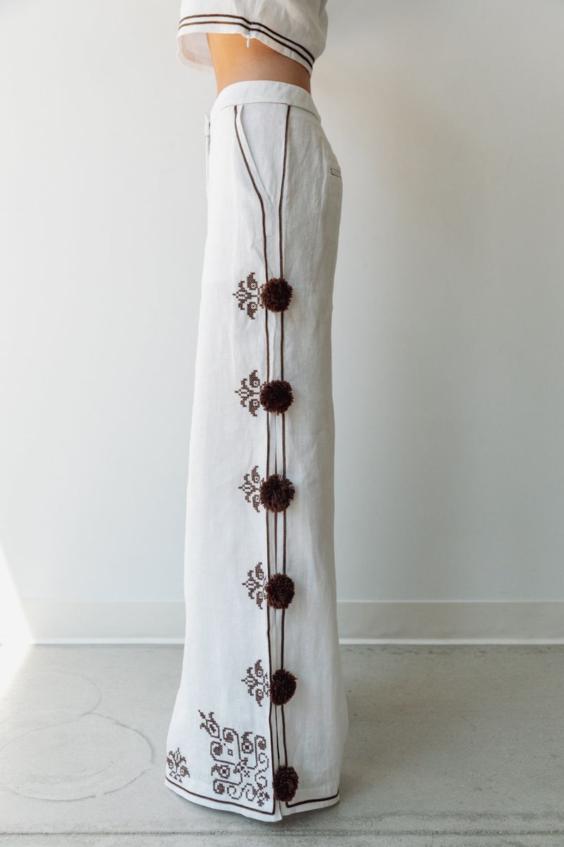 Embellished Pom Pom Pants