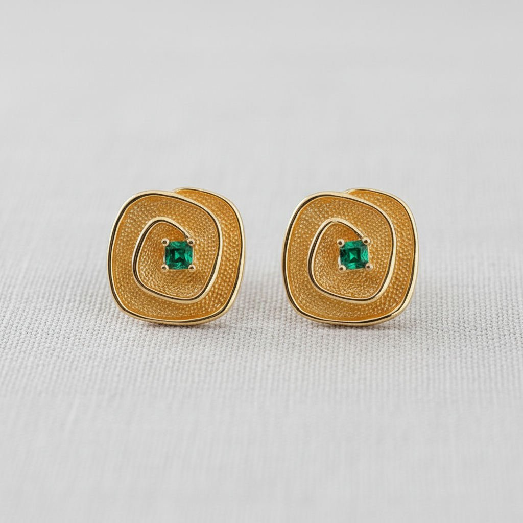 Retro Interlocking Stud Earringss