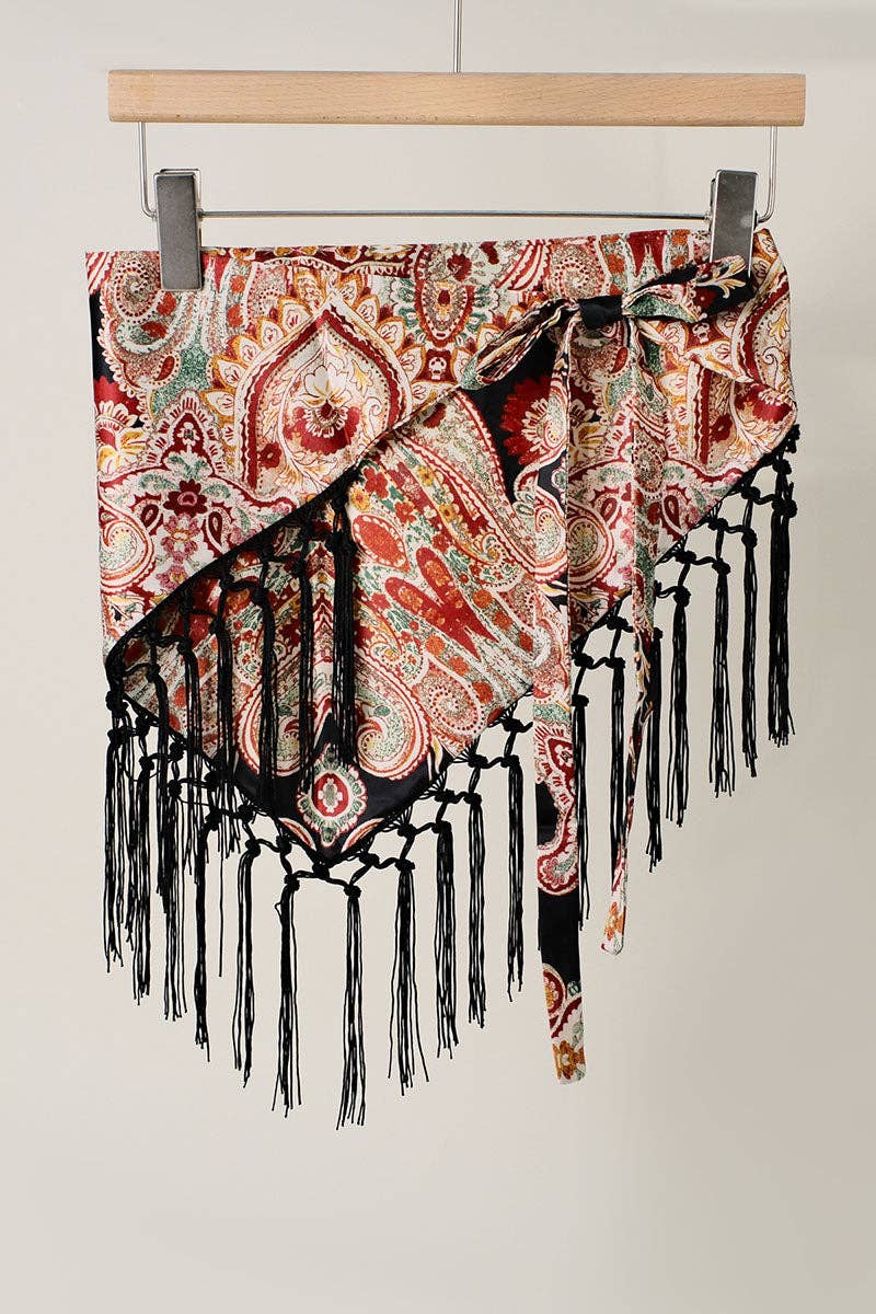 Print Fringe Scarf