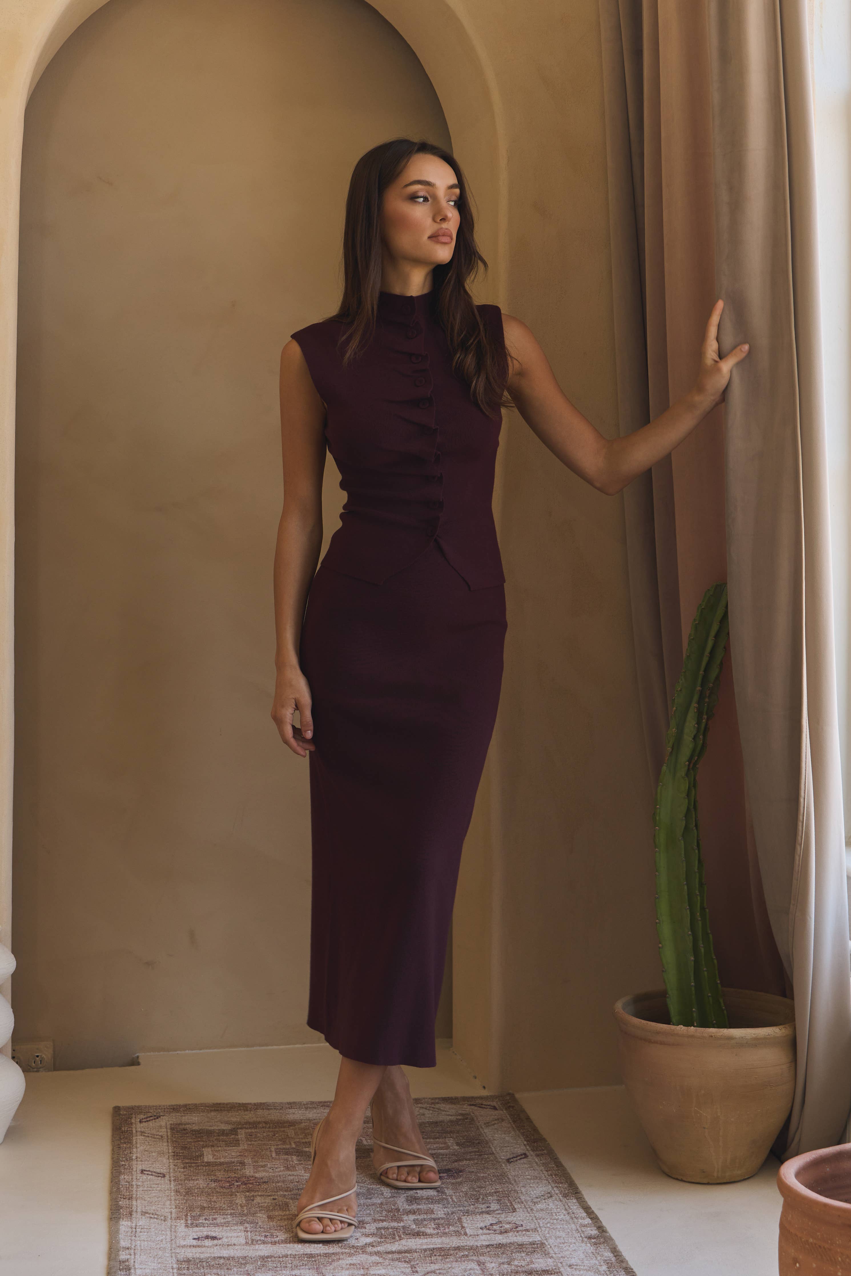 Jasmine Pleat Top &amp; Skirt Set