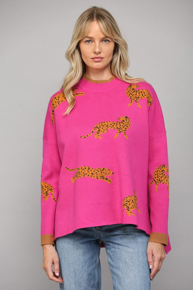 Cheetah Jacquard Sweater