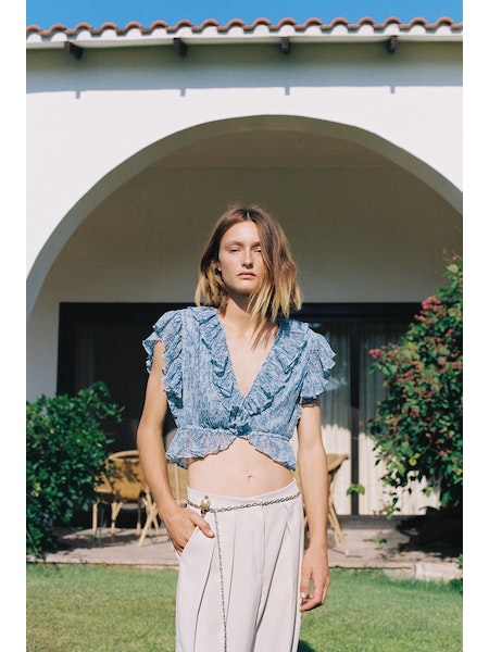 Rina Top in Aqua