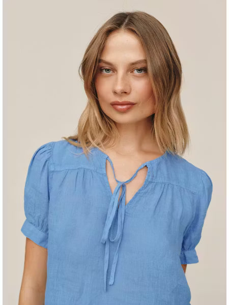Short Sleeve Pull Over Top - Ocean Blue