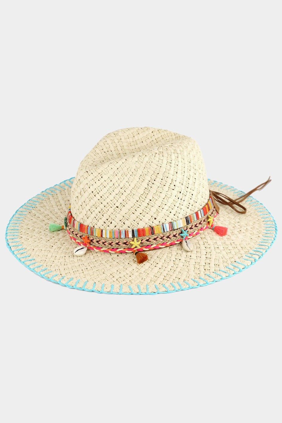 Boho Shell Straw Hat