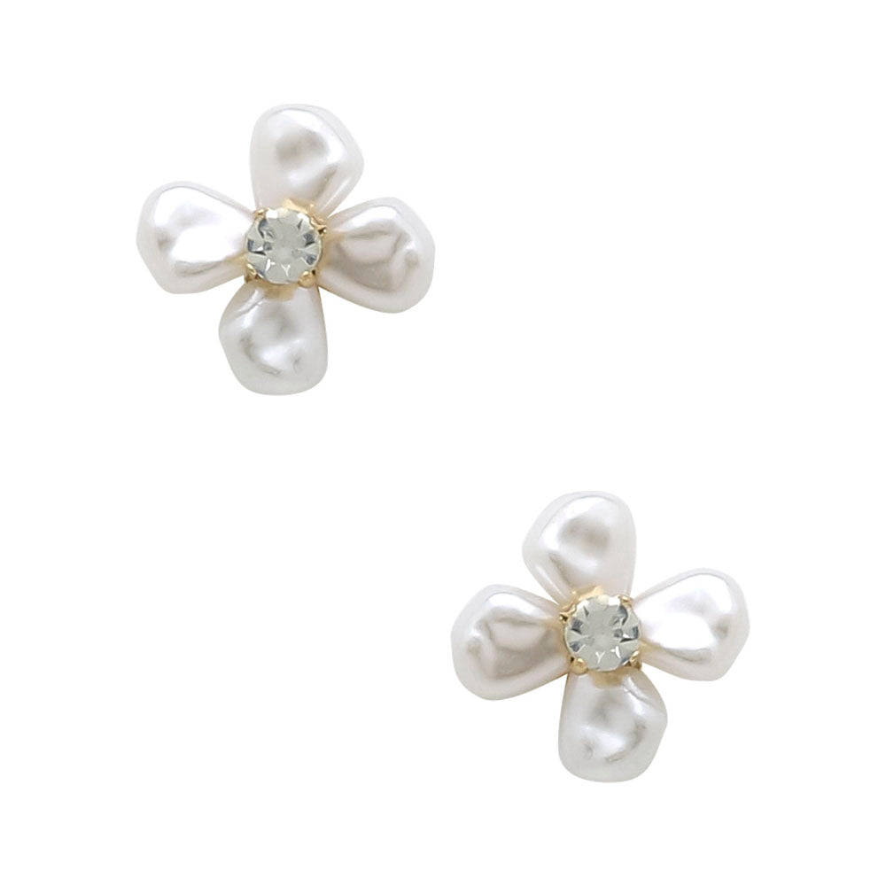 Pearly Petal Flower Earring