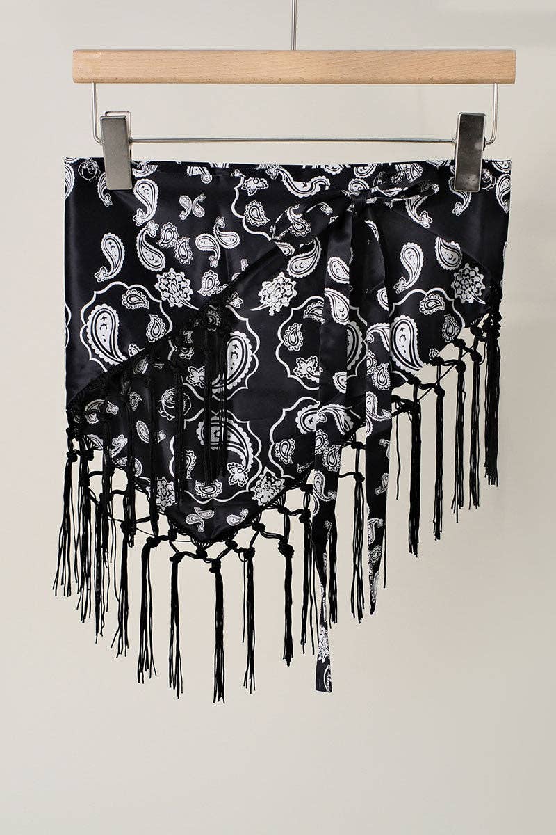 Print Fringe Scarf