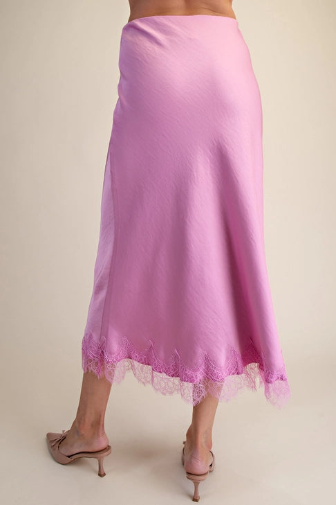 Caryn Satin Midi Skirt