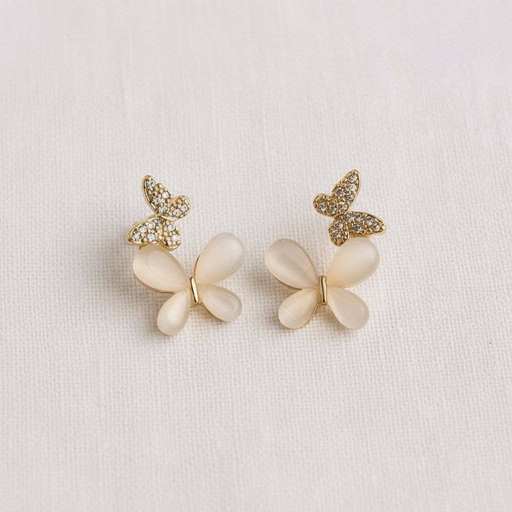 Mixed Butterfly Design Drop Earrings
