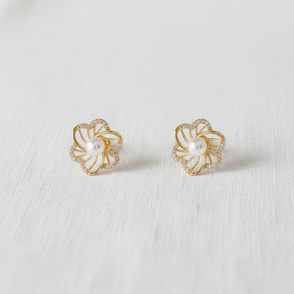 Floral Twist Drop Earrings
